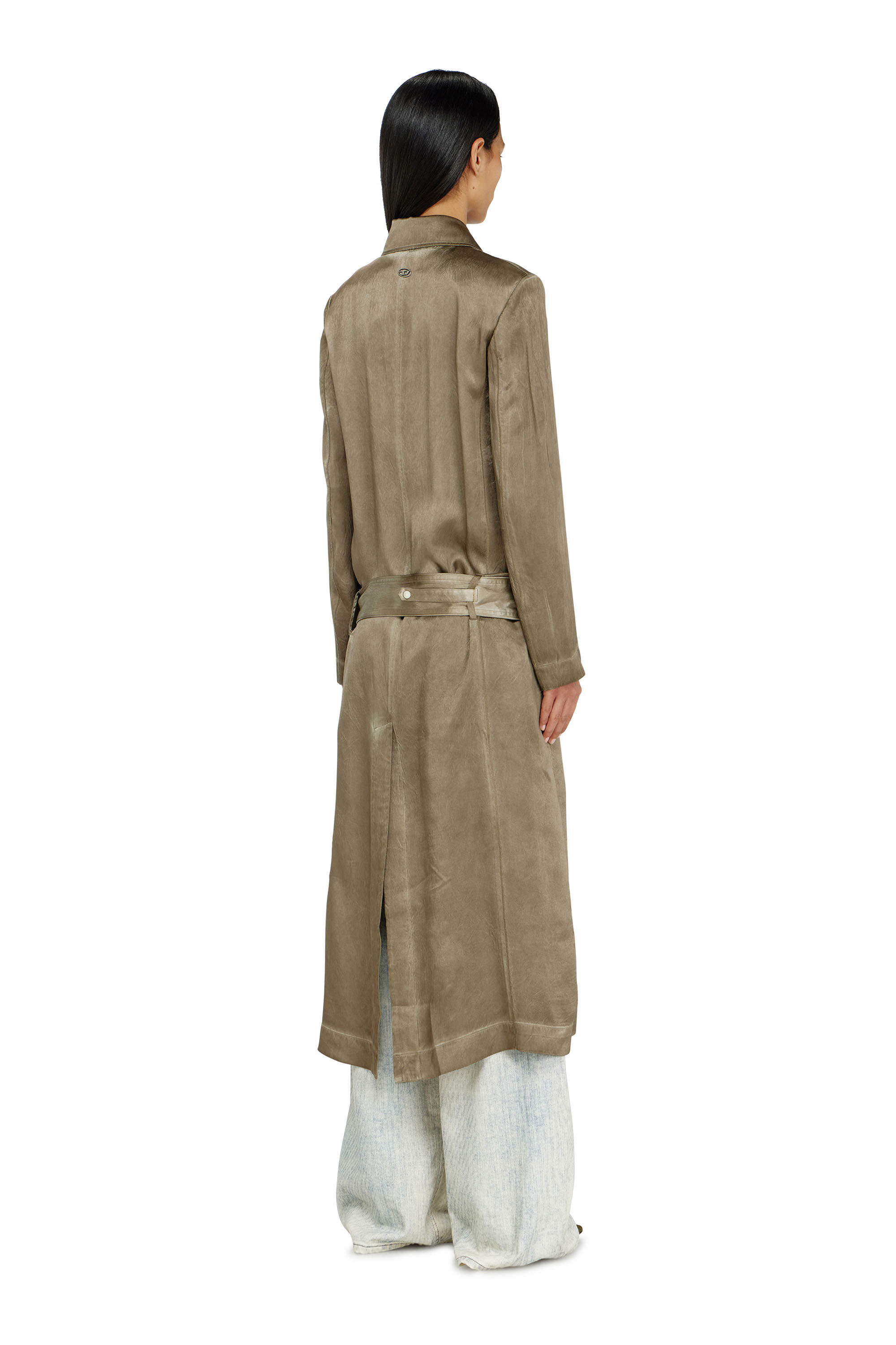Diesel - G-LADES, Female's Trench coat in wrinkled satin in null - 5