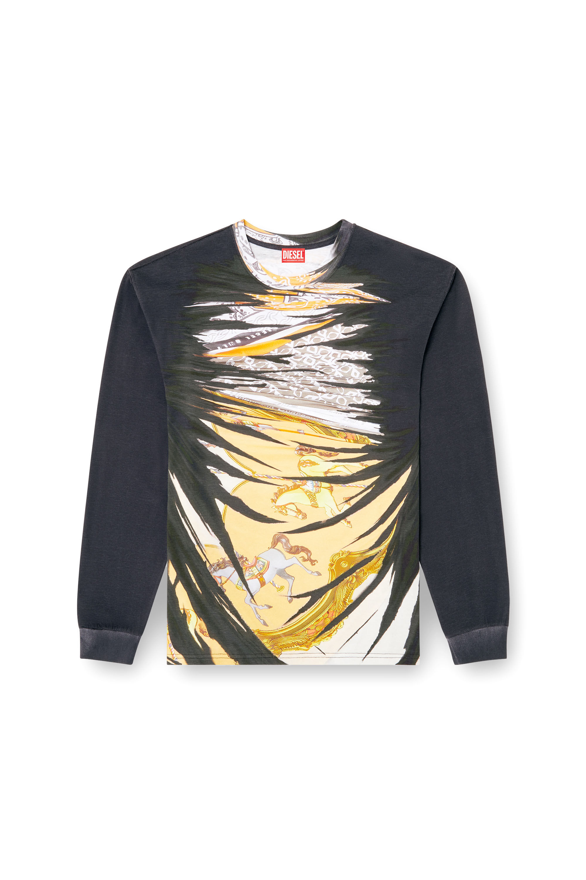 Men's Long-sleeve T-shirt with bandana print | Multicolor | Diesel US