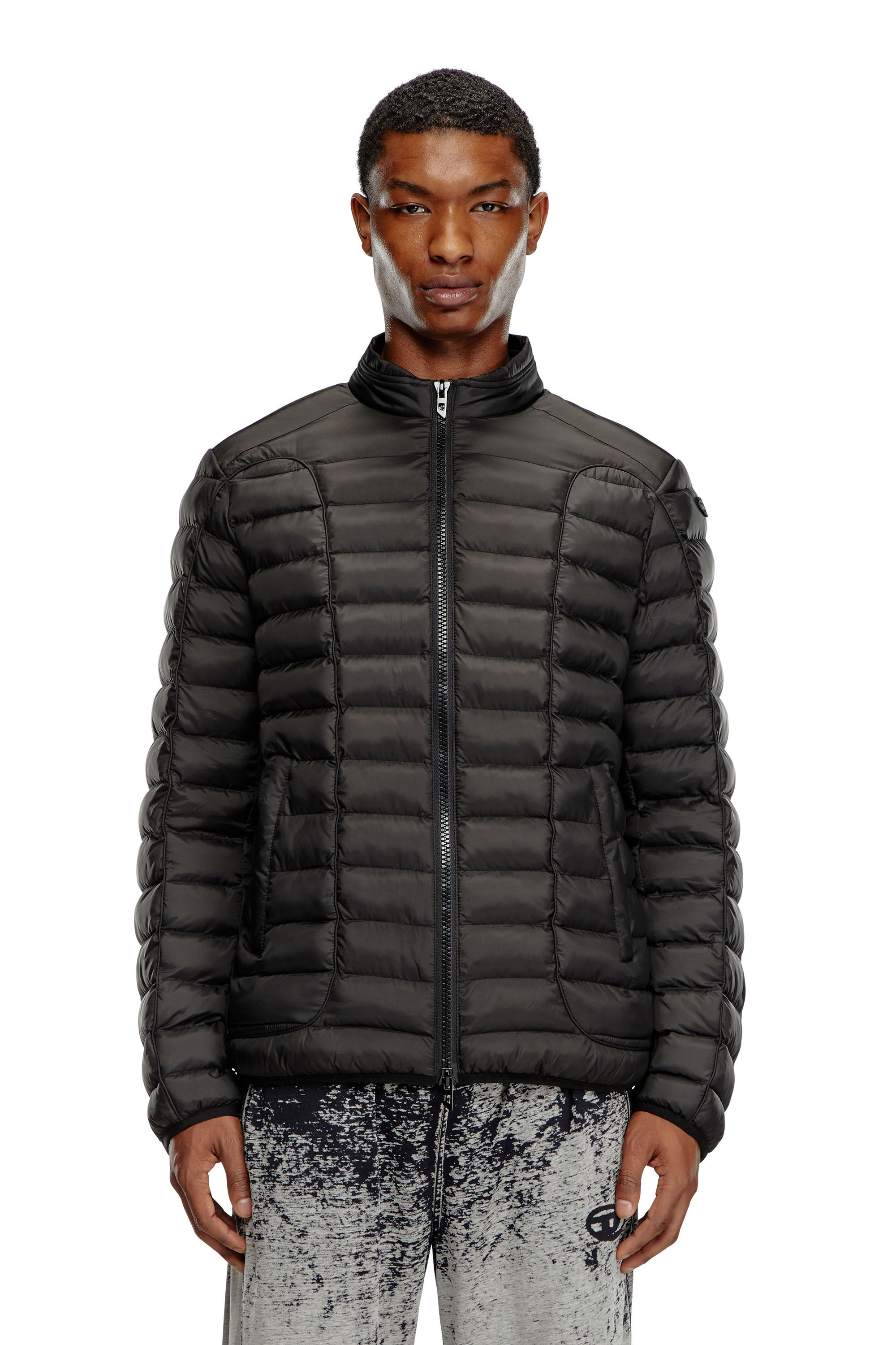 Men's Puffer jacket in light nylon | Black | Diesel