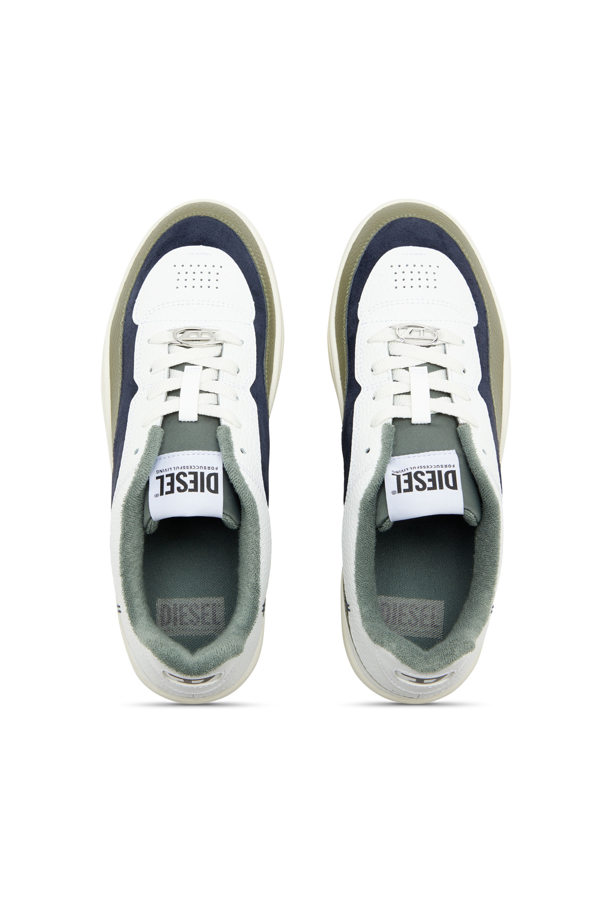 Diesel - S-OVAL SKATE LOW, Man's S-Oval Skate-Sneakers in leather in White/Green - 4