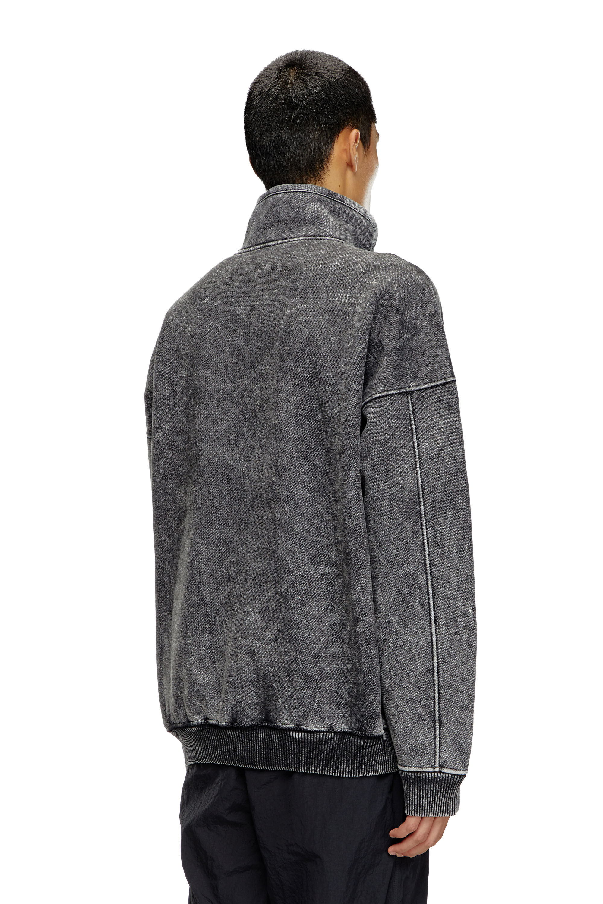 Diesel - S-BATEL, Male's Jacket in teddy-bonded jersey in Black - 4