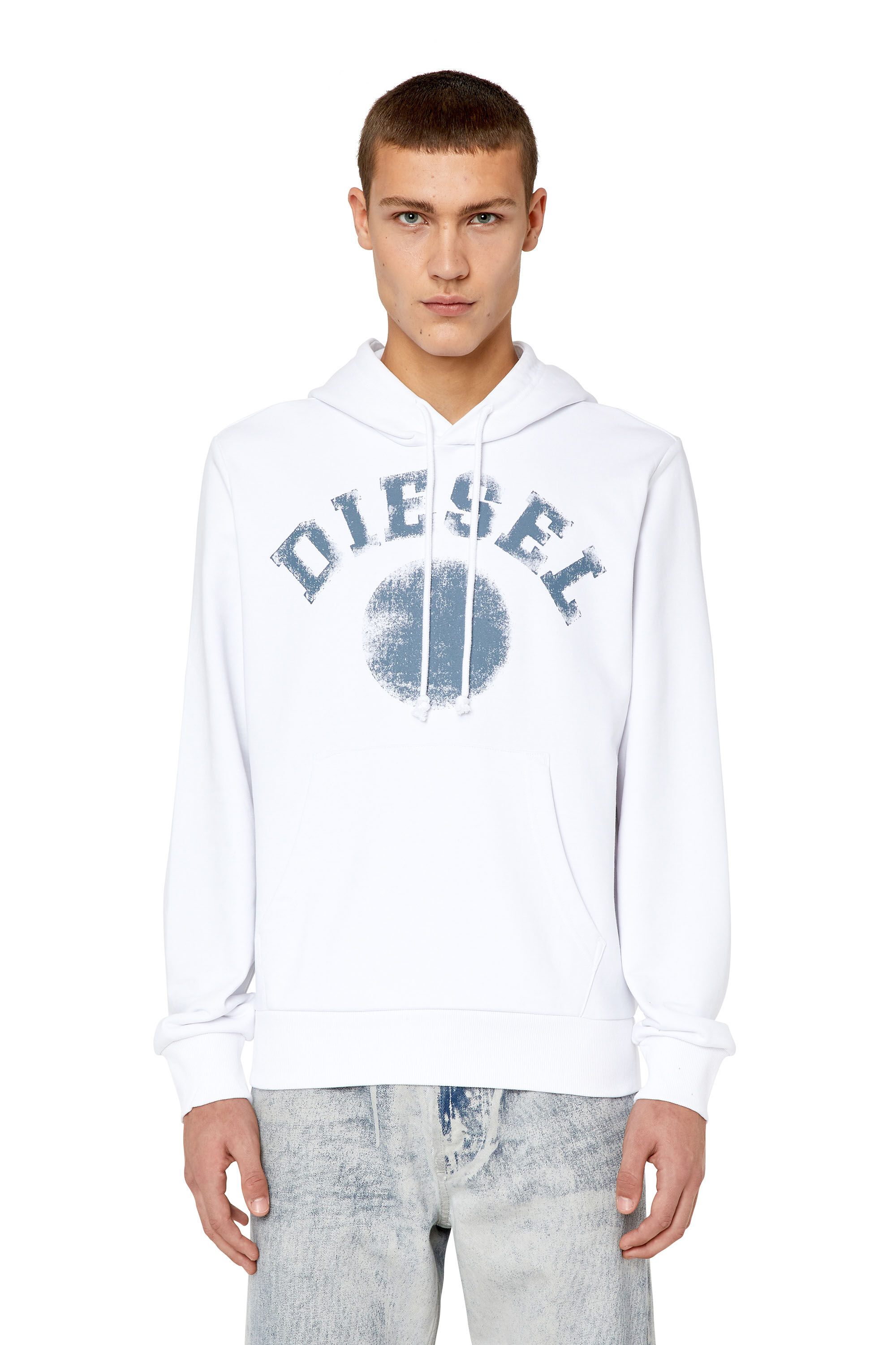 S-GINN-HOOD-K30 Man: Hoodie with Diesel circle print | Diesel