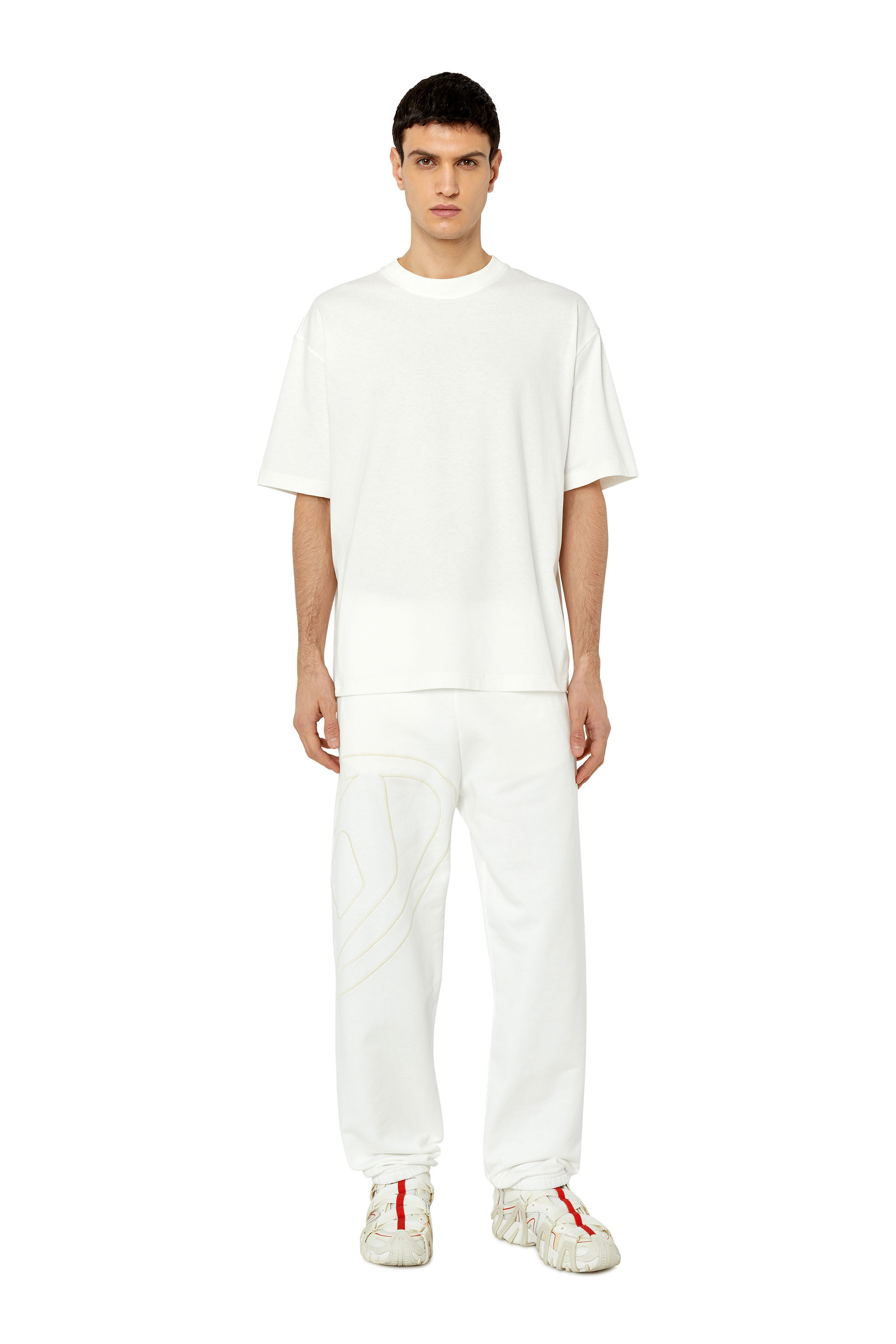 Diesel - P-MARKY-MEGOVAL, Male's Sweatpants with maxi D logo in White - 1