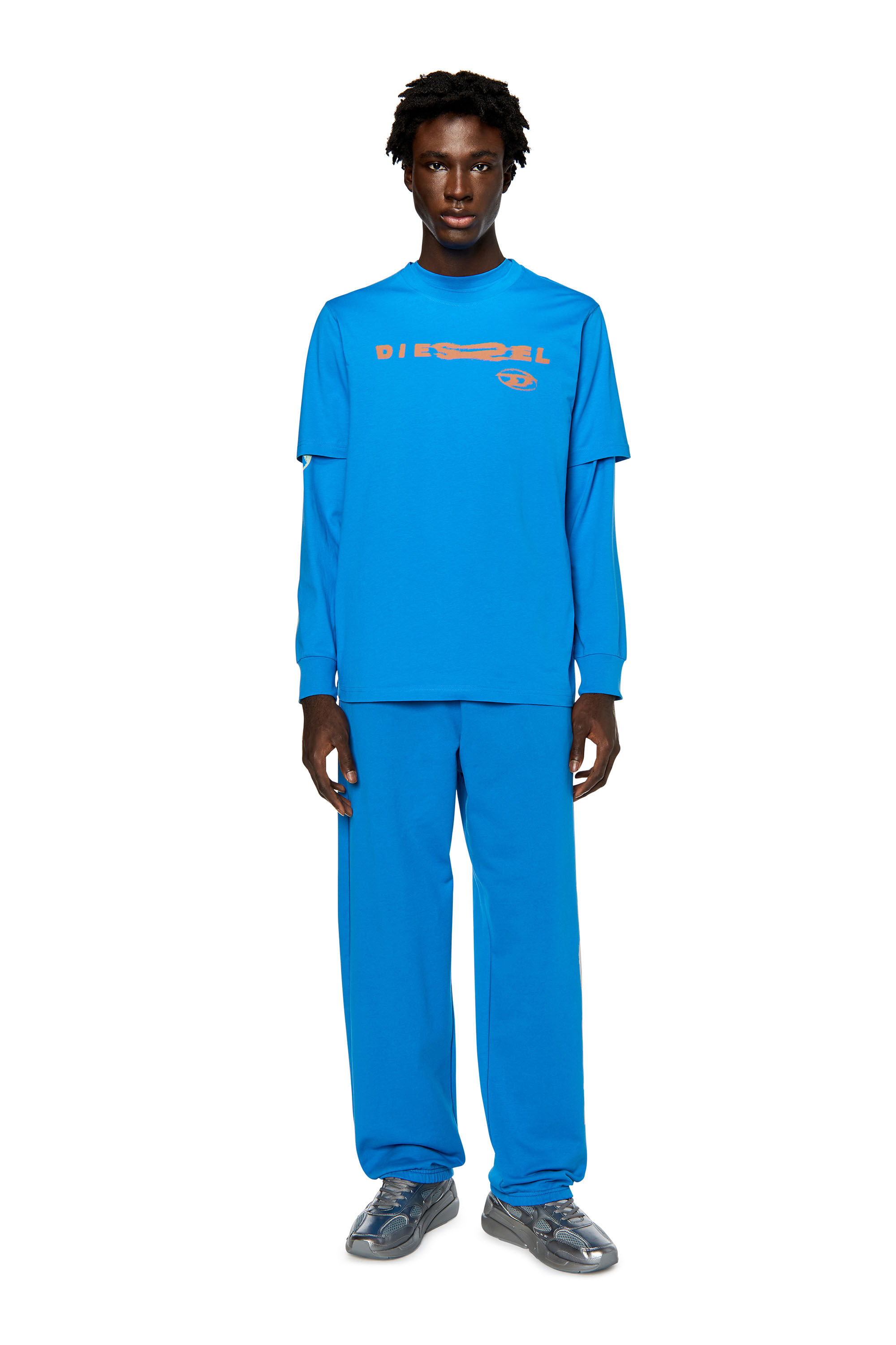 Diesel - T-JUST-G9, T-shirt avec logo effet déformé Homme in Bleu - 1