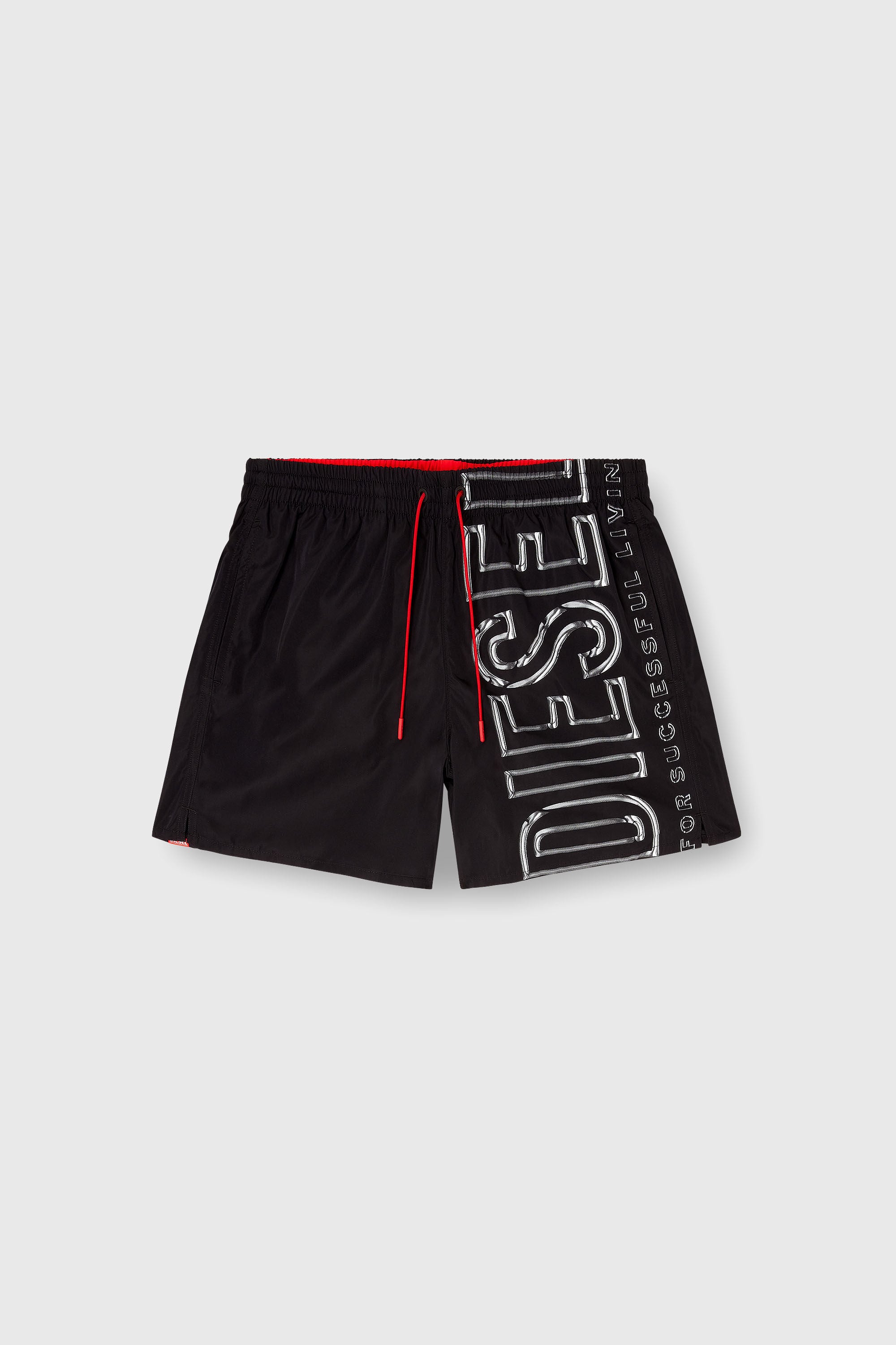 Diesel - SOCCER-41-D-CORE, Male's Swim shorts with oversized logo print in Black - 4