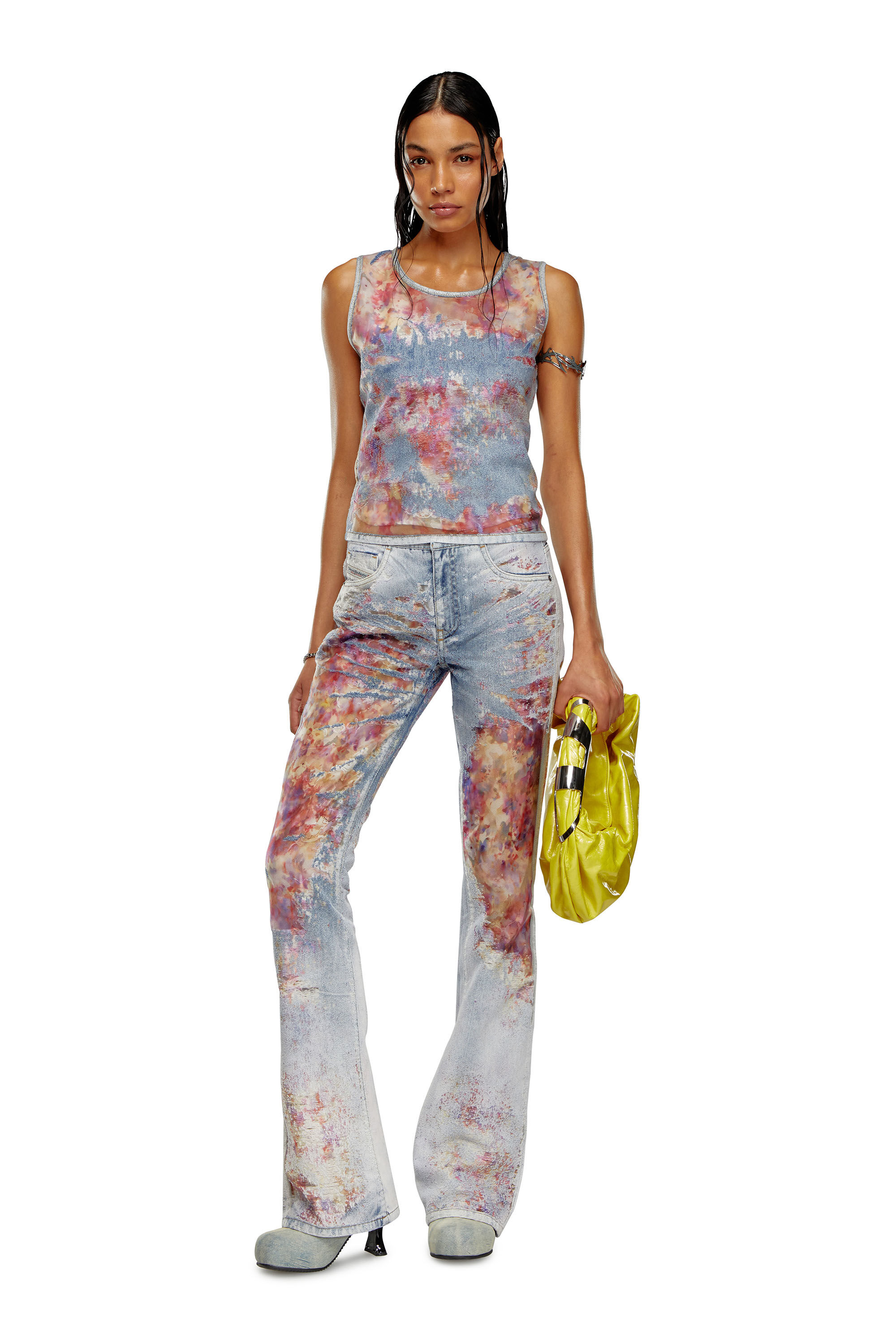 Diesel - Woman's Bootcut Jeans D-Shark 068MY, Blue/Pink - 1
