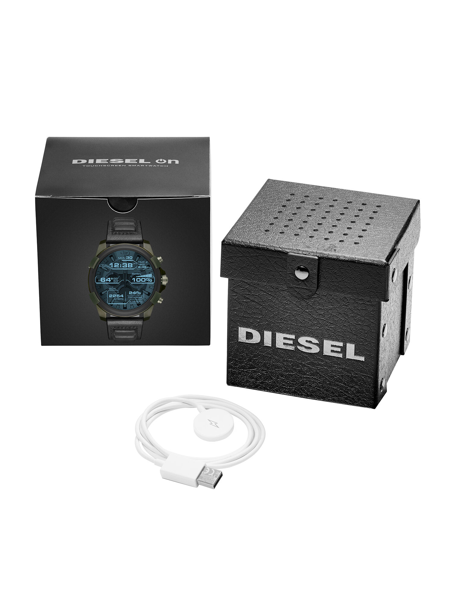 Diesel - DT2003, Smartwatch con pantalla táctil y correa en piel, 48 mm Hombre in Verde - 5