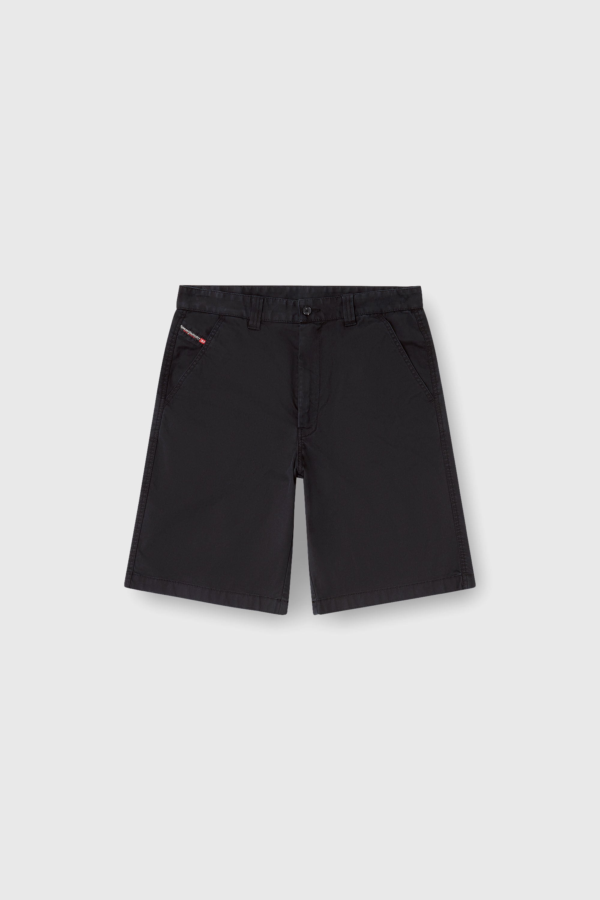 Men's Cotton shorts with stonewash treatment | Black | Diesel US