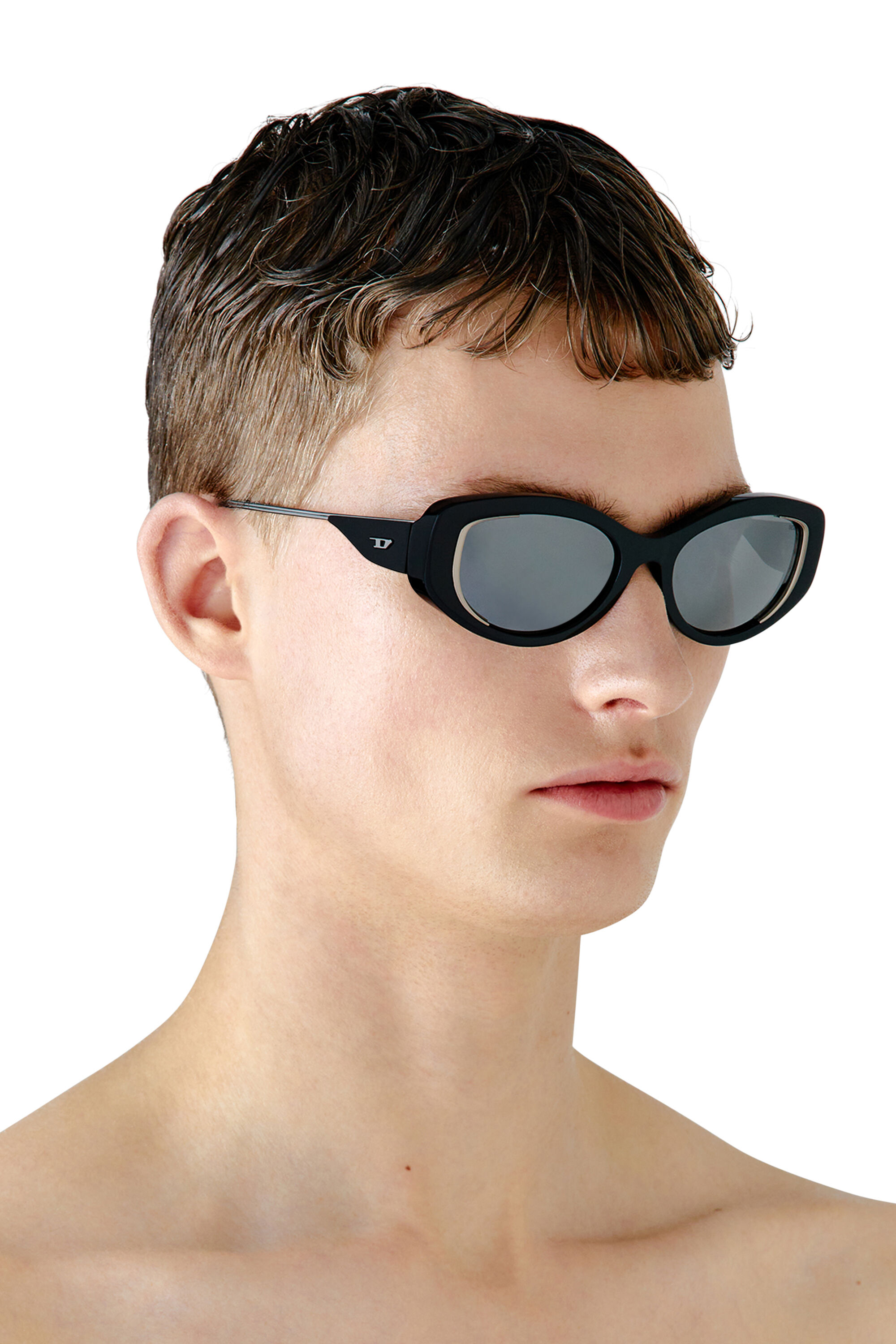 Diesel - 0DL2001 SIZE 54, Unisex's Cat-eye style sunglasses in Black/Flash mirror - 4