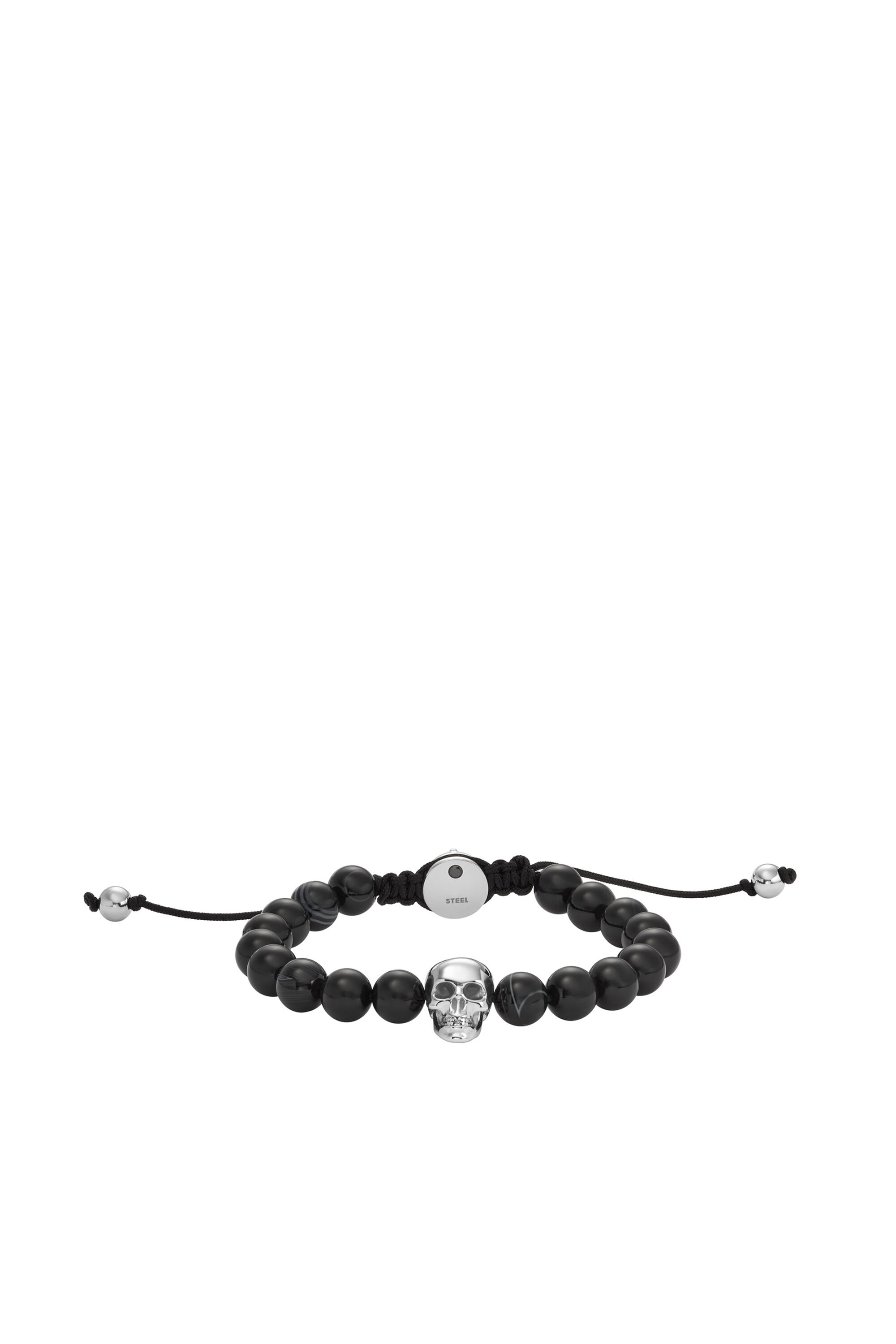 Diesel - DX1381, Male's Black Agate Beaded Bracelet in Black - 1