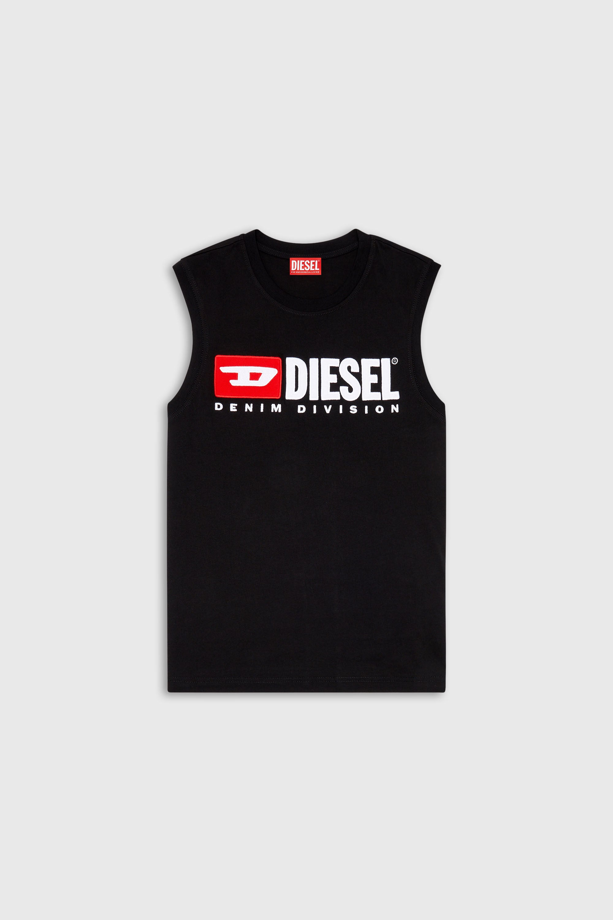 Diesel - T-ISCO-DIV, Man's Tank top with chest logo print in Black - 2