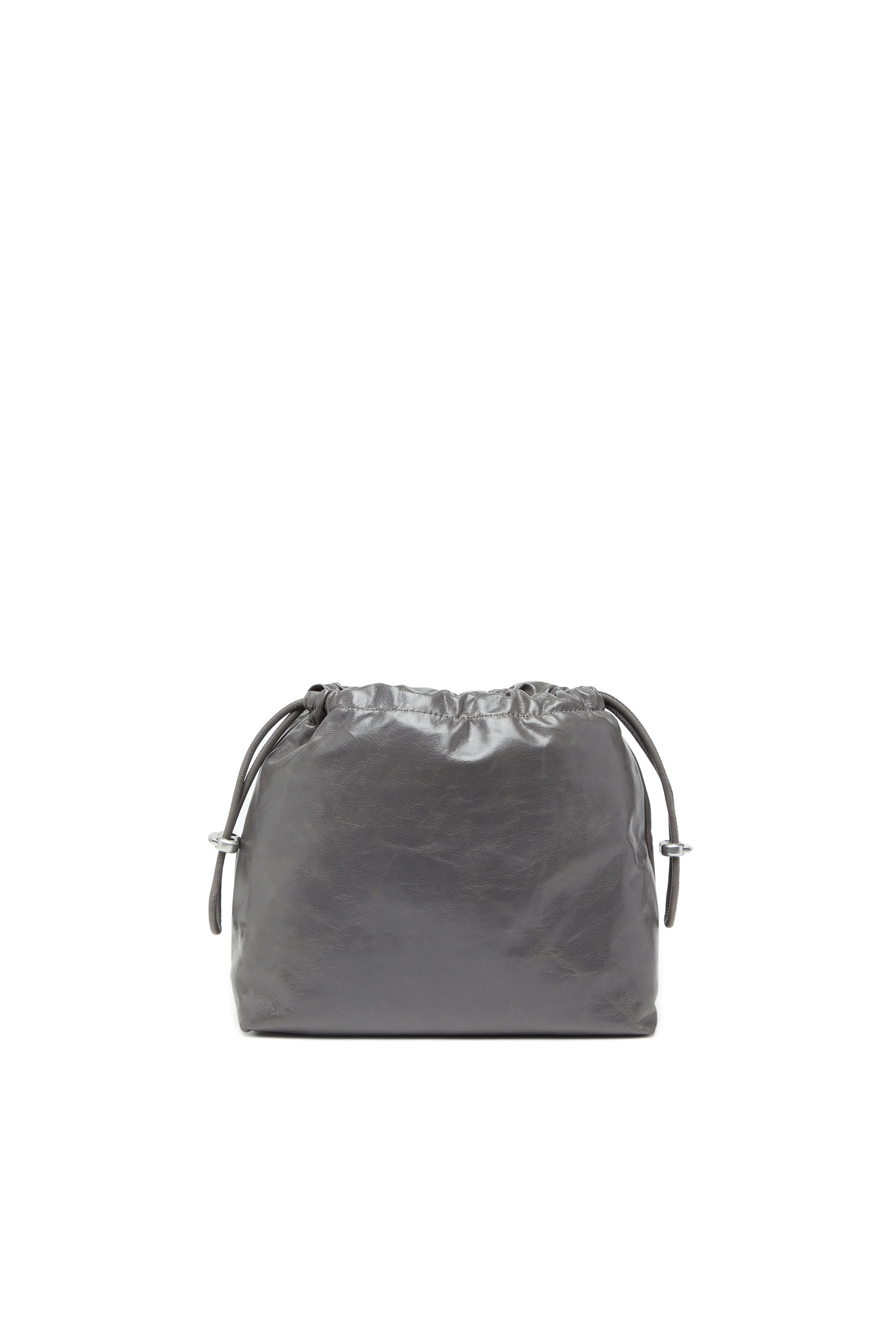 Women's Scrunch-D-Bucket bag in shiny wrinkled leather