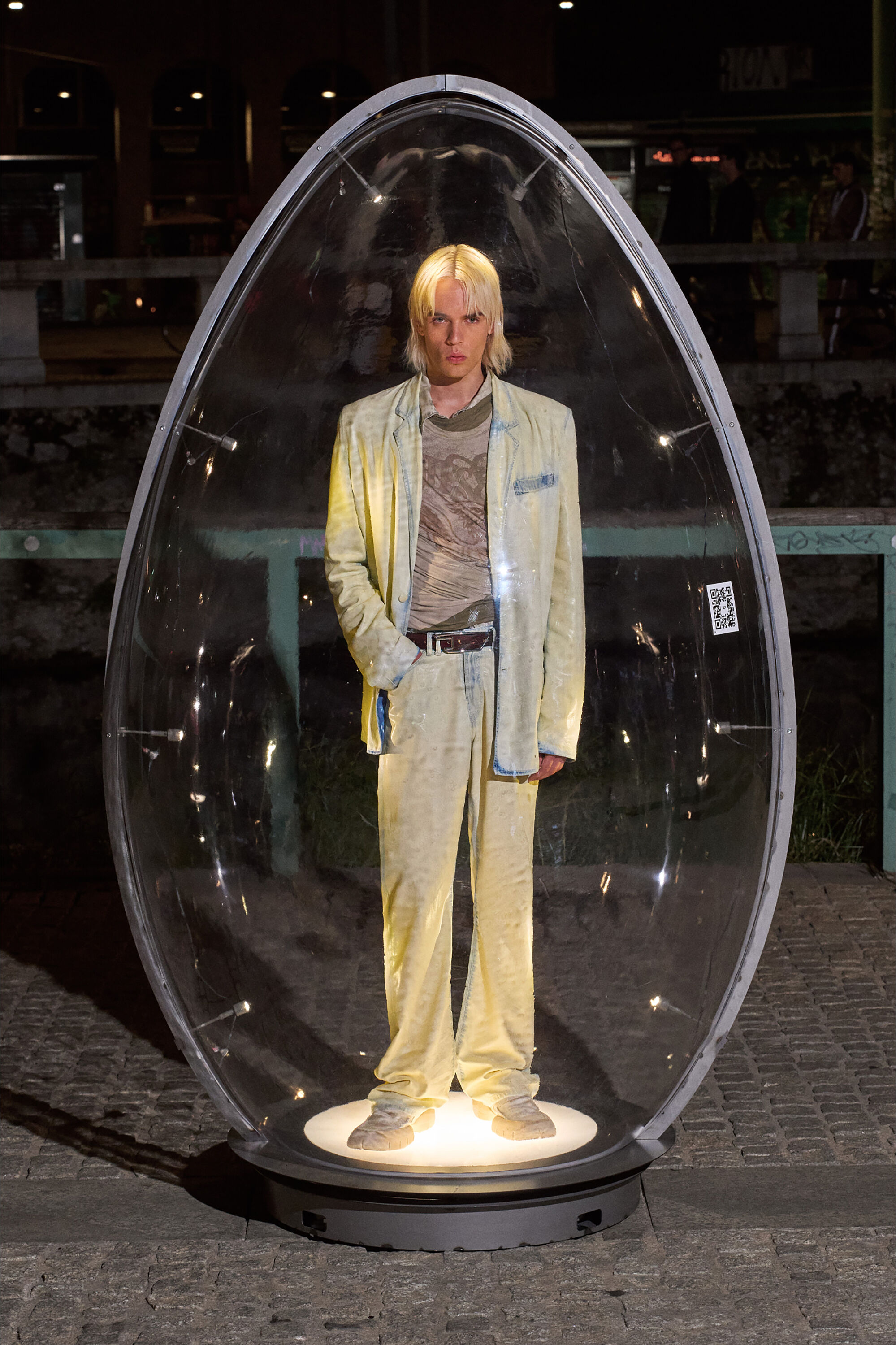 Diesel - D-NIVALE-FSI, Americana en denim lavado oscuro fluido X-Ray Hombre in ToBeDefined - 5