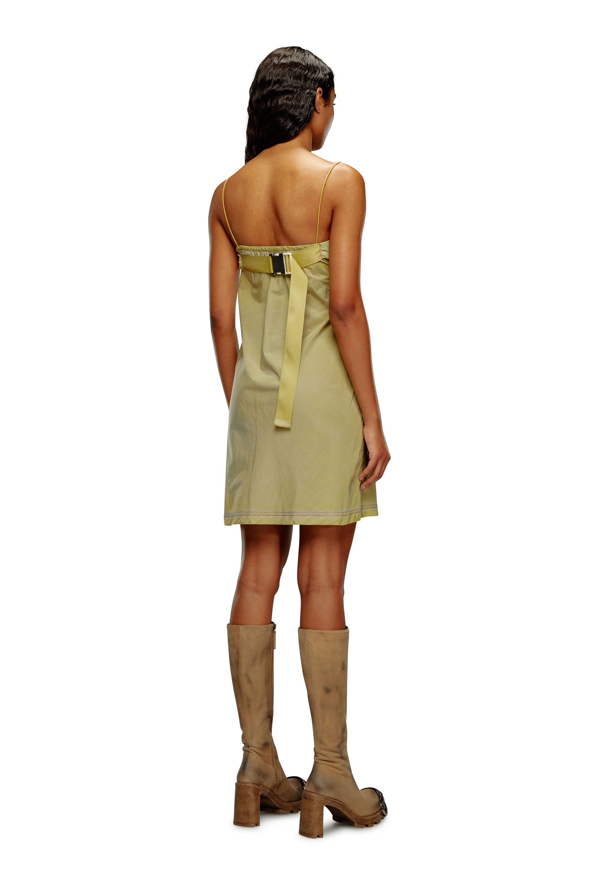 Diesel - D-OUCHY, Robe courte utility avec effets délavés Femme in Vert - 3