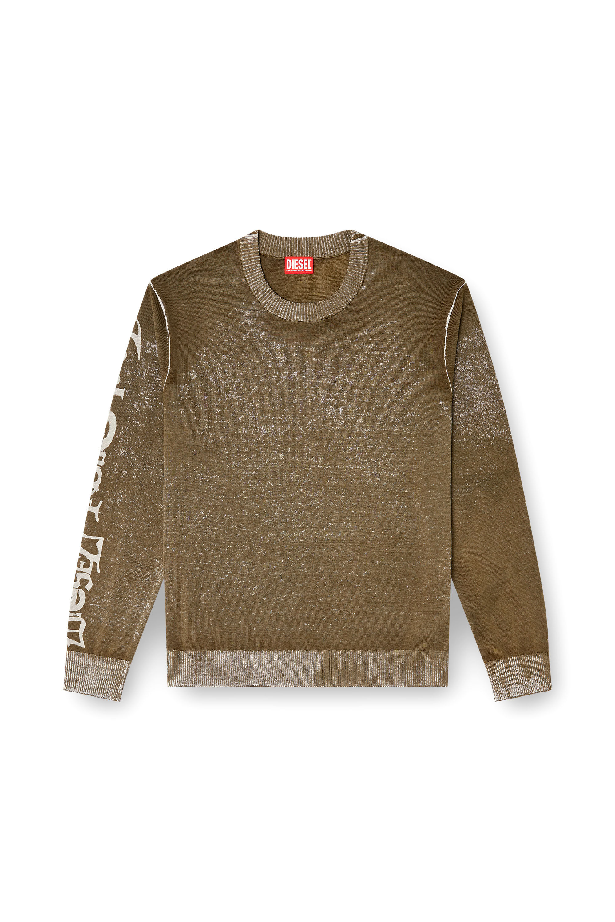 Men's Faded reverse-print jumper with lettering | Green | Diesel US