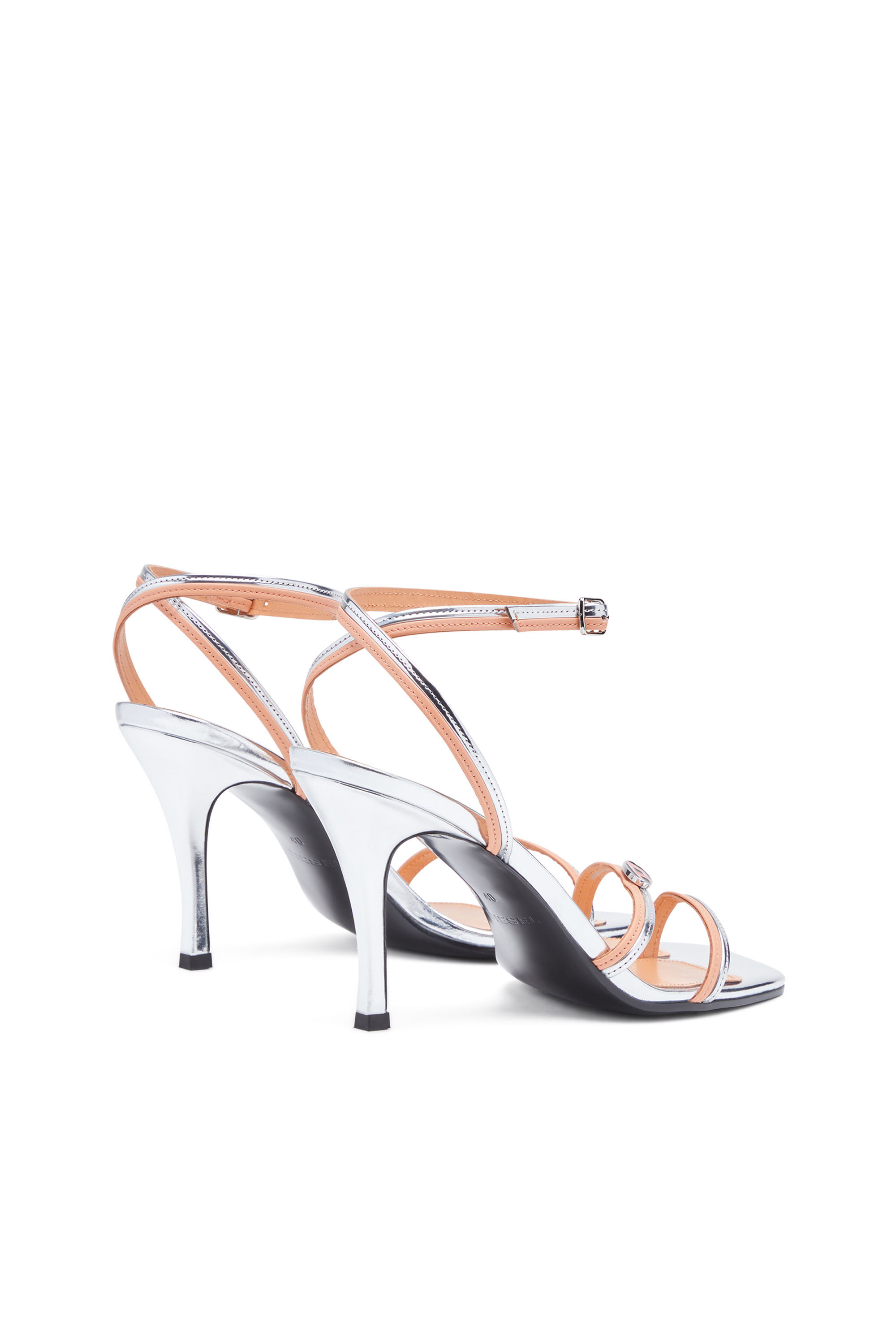 Diesel - D-VENUS SA, Female's D-Venus SA - Strappy sandals in two-tone leather in Silver - 3