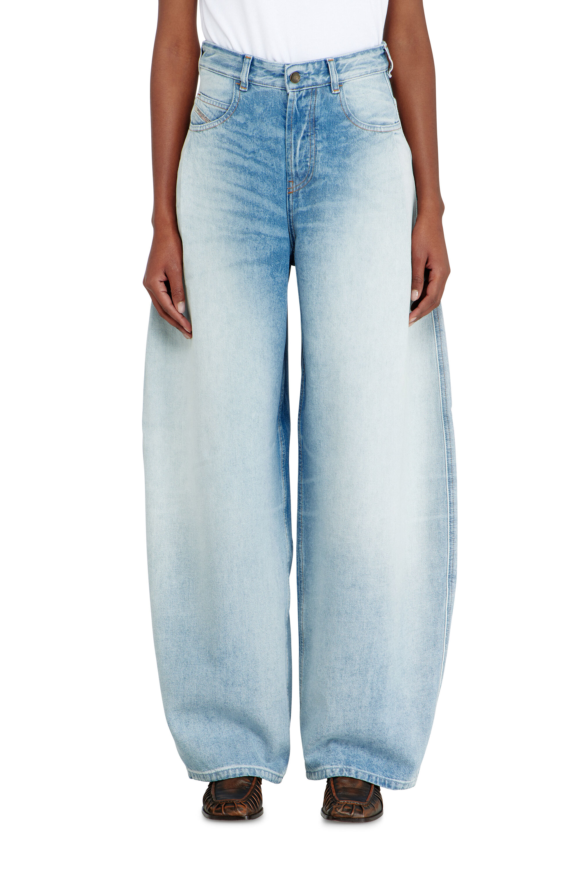 Light Blue Relaxed Fit Jeans for Women | Diesel® US
