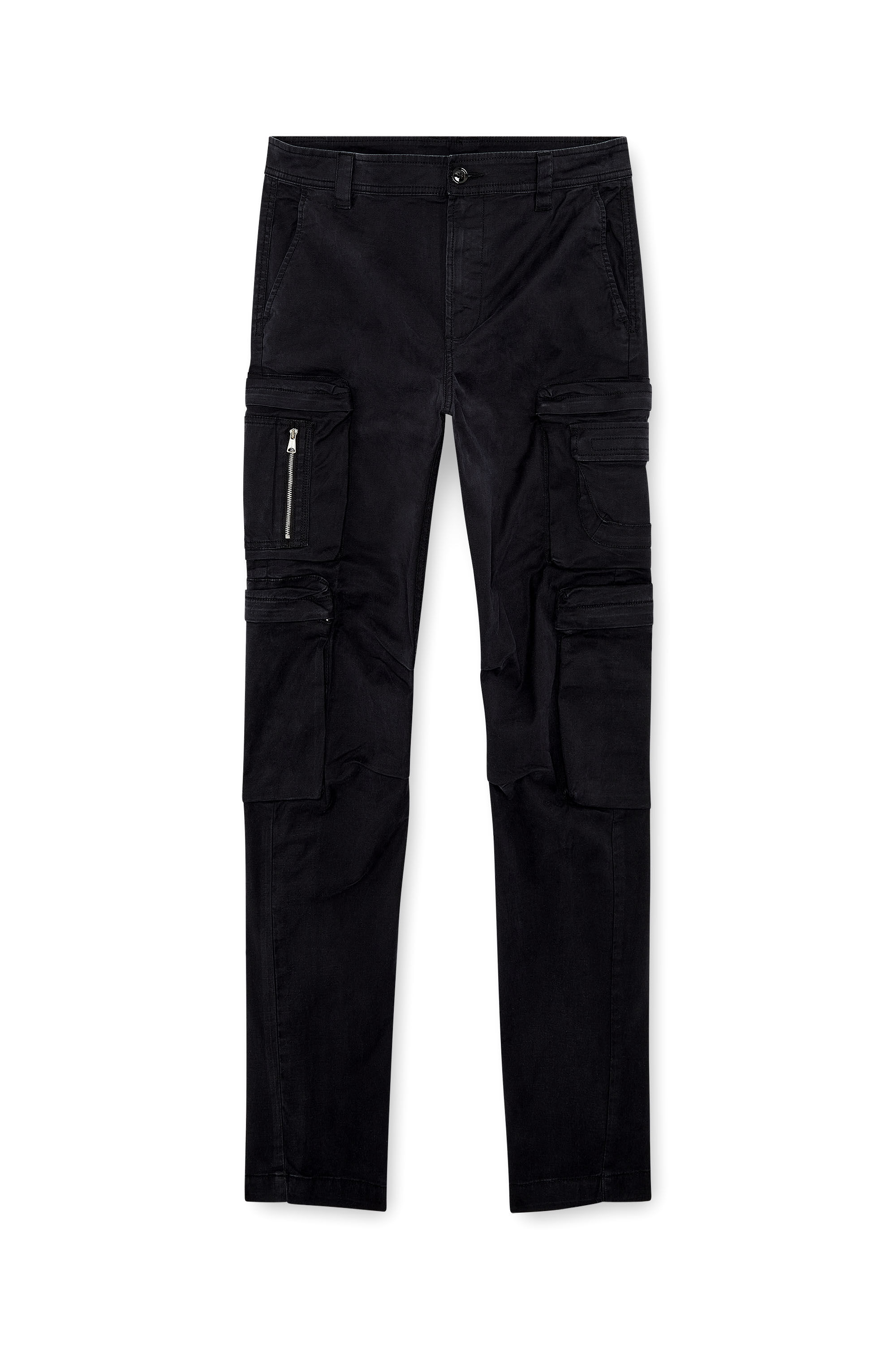 Men's Cargo pants with zip pocket | Black | Diesel