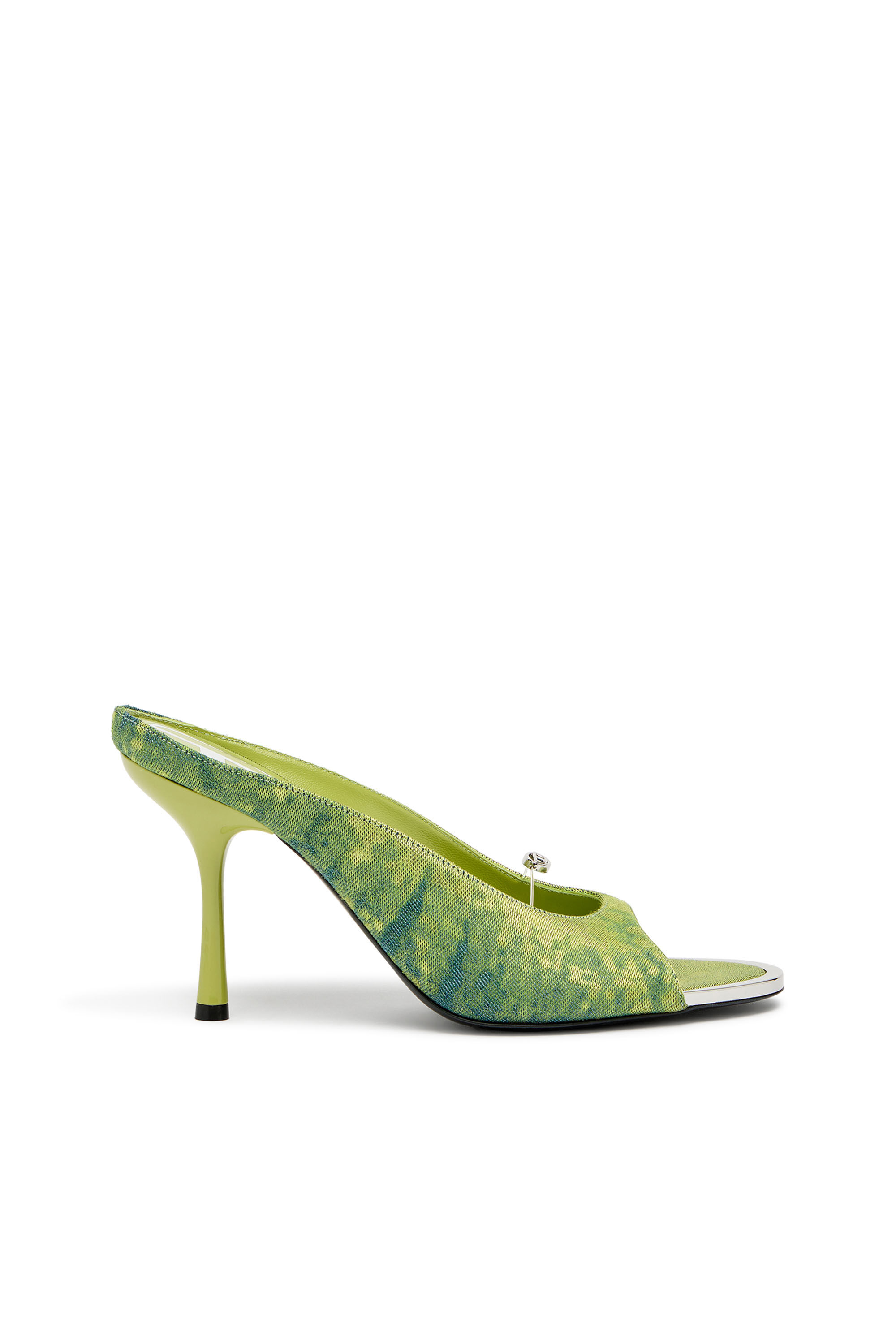 Women's D-Diam's-High denim mule with floating Oval D | Green