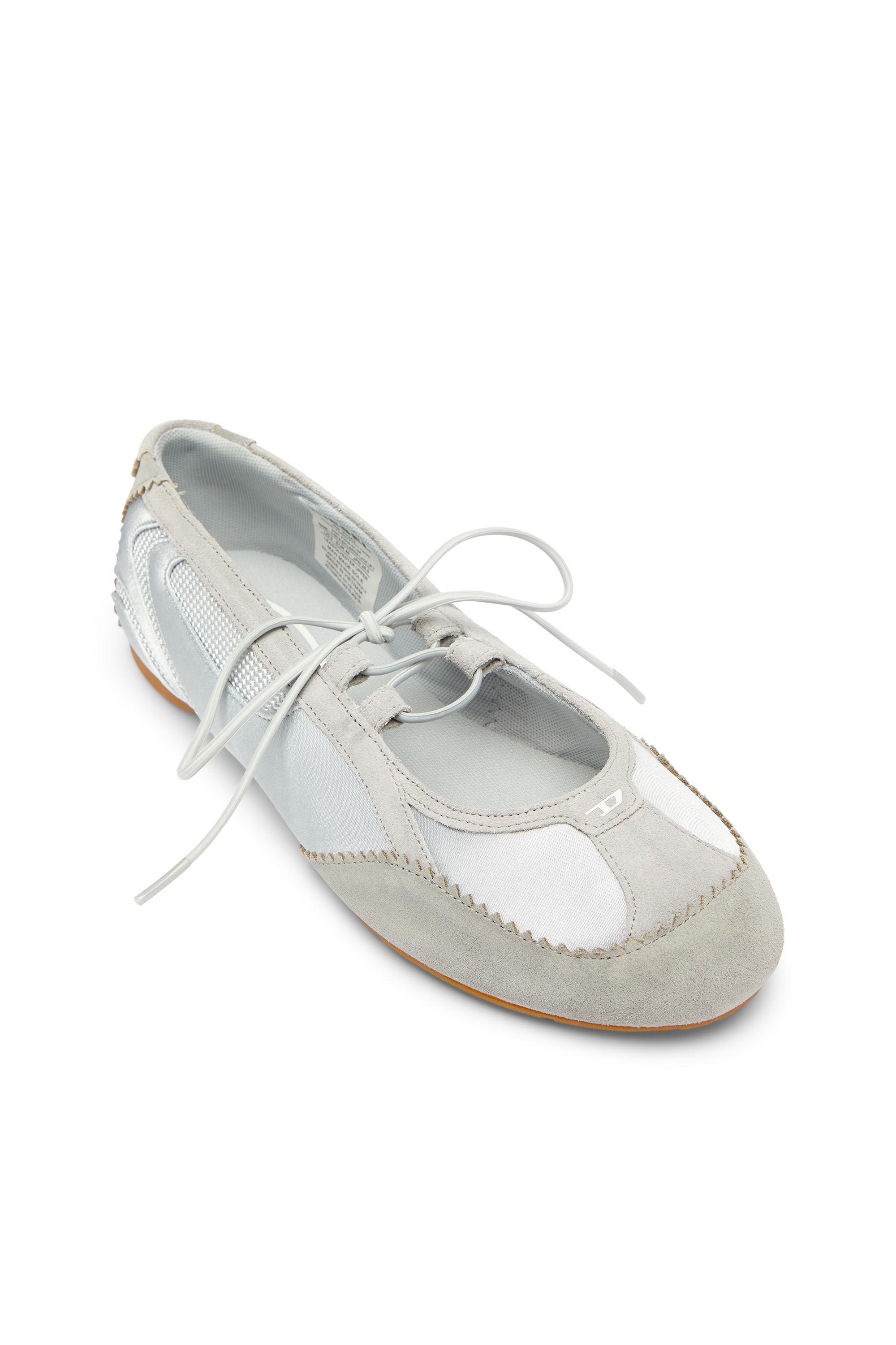 Diesel - D-MILE BALLERINA LACE UP II W, D-Mile - Bailarinas en piel y malla Mujer in Gris - 6