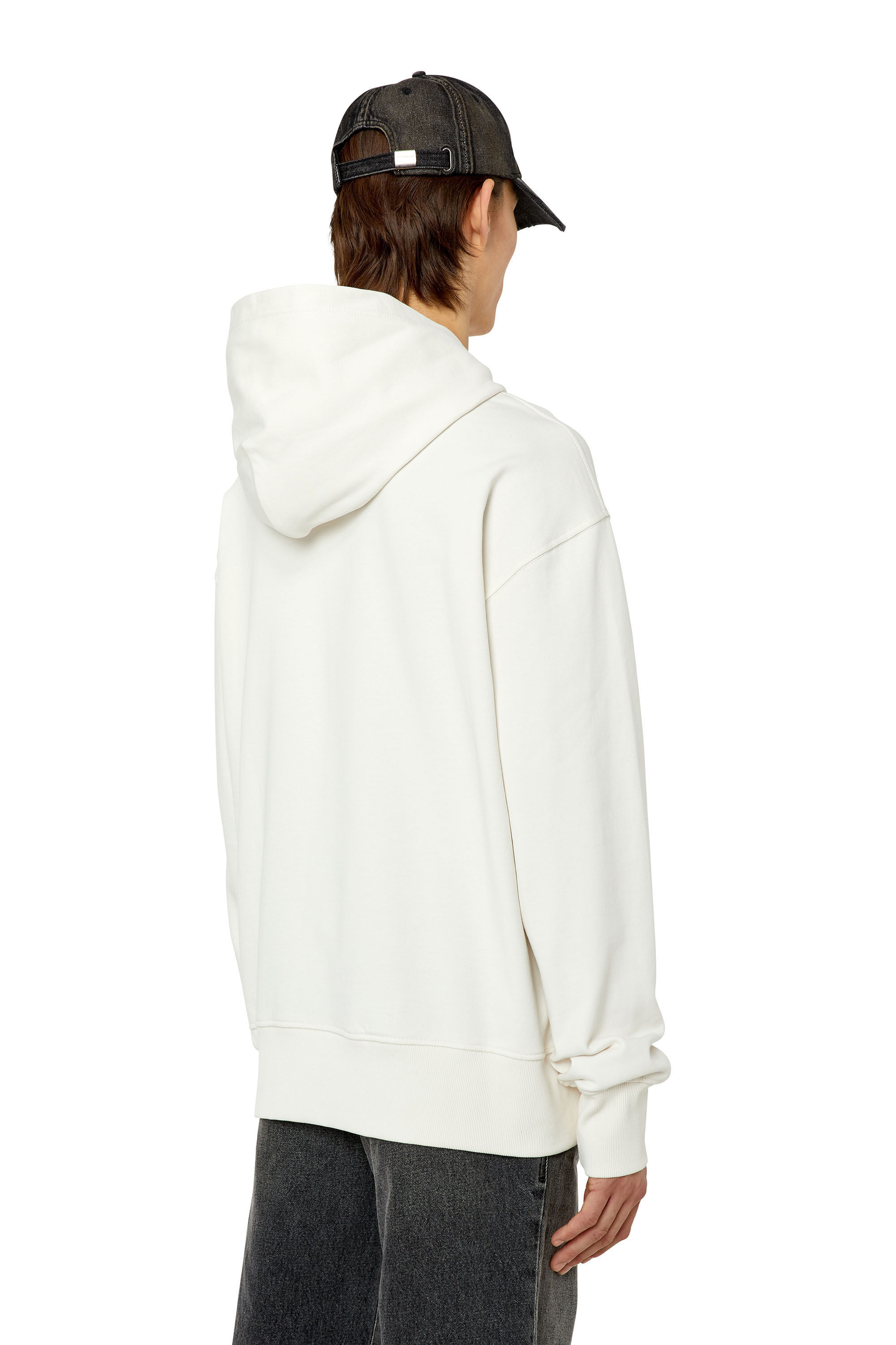 Diesel - S-MACSOUT-HOOD, Male's Hoodie with Diesel can print in White - 3
