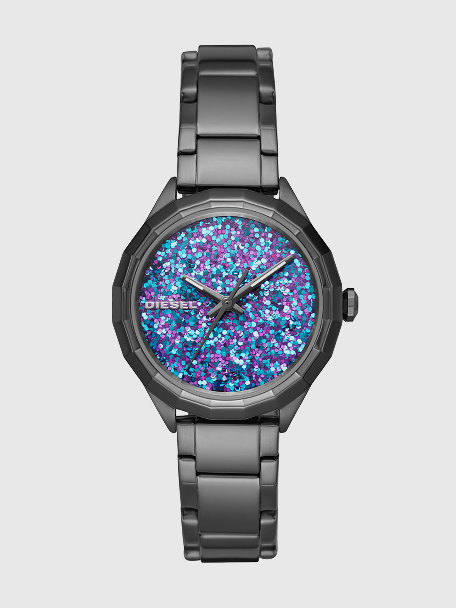 Diesel - DZ5554, Woman's Gunmetal watch with glittered dial, 36 mm in Black/Blue - 1