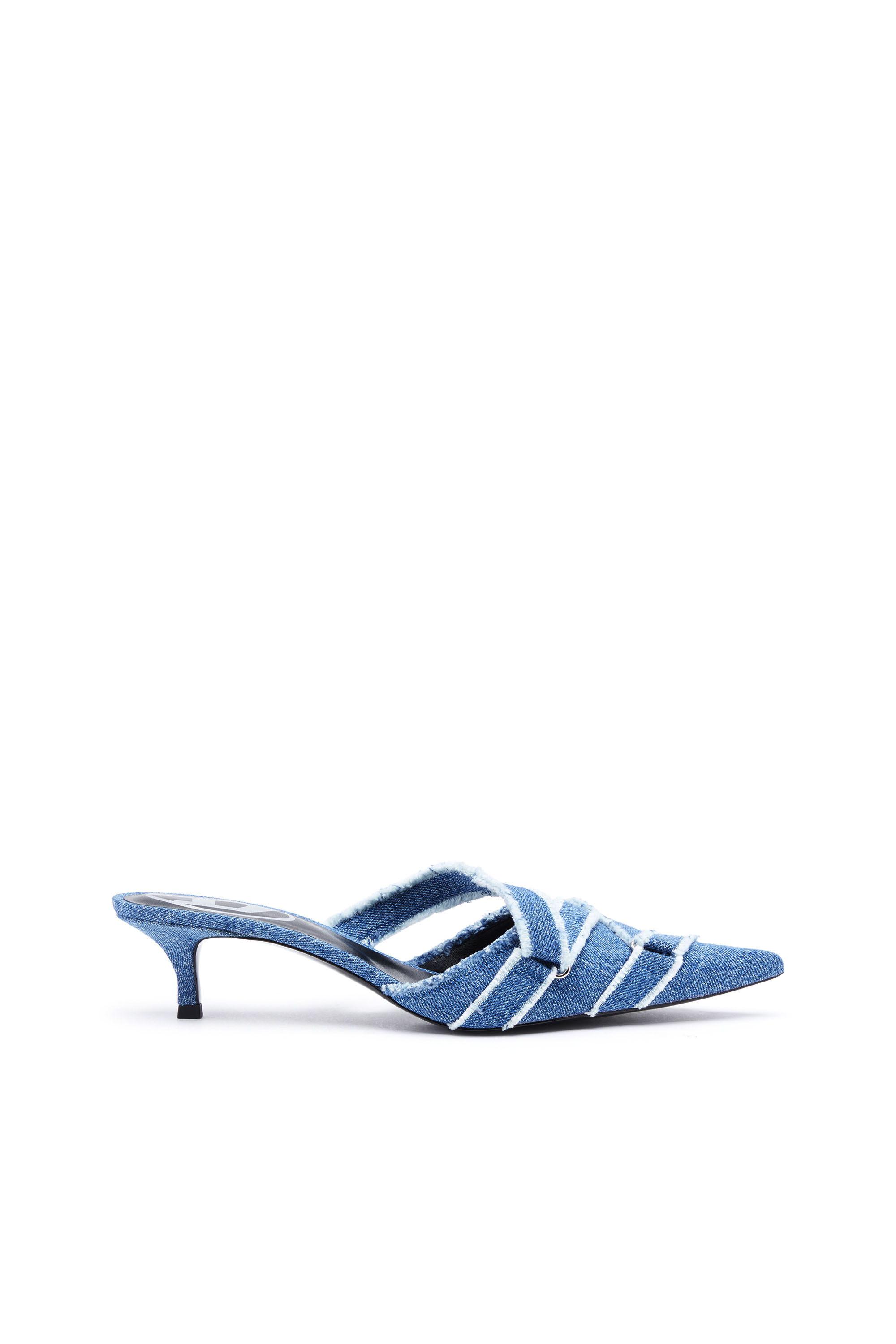 D-KITTIE ML Woman: Denim mules with criss-cross toe | Diesel