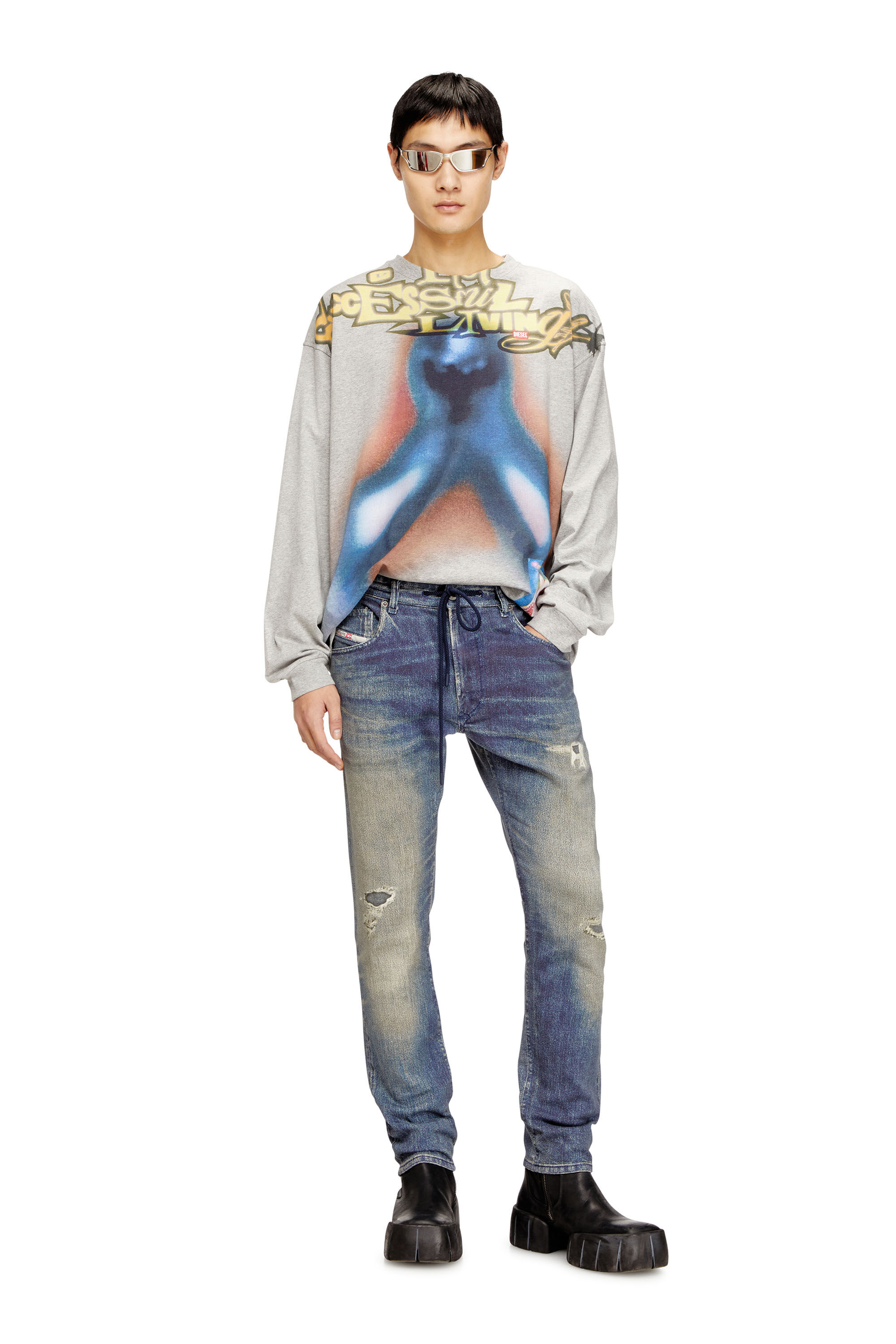 Men's Regular Jeans | Medium blue | Diesel 2032 D-Krooley Joggjeans®