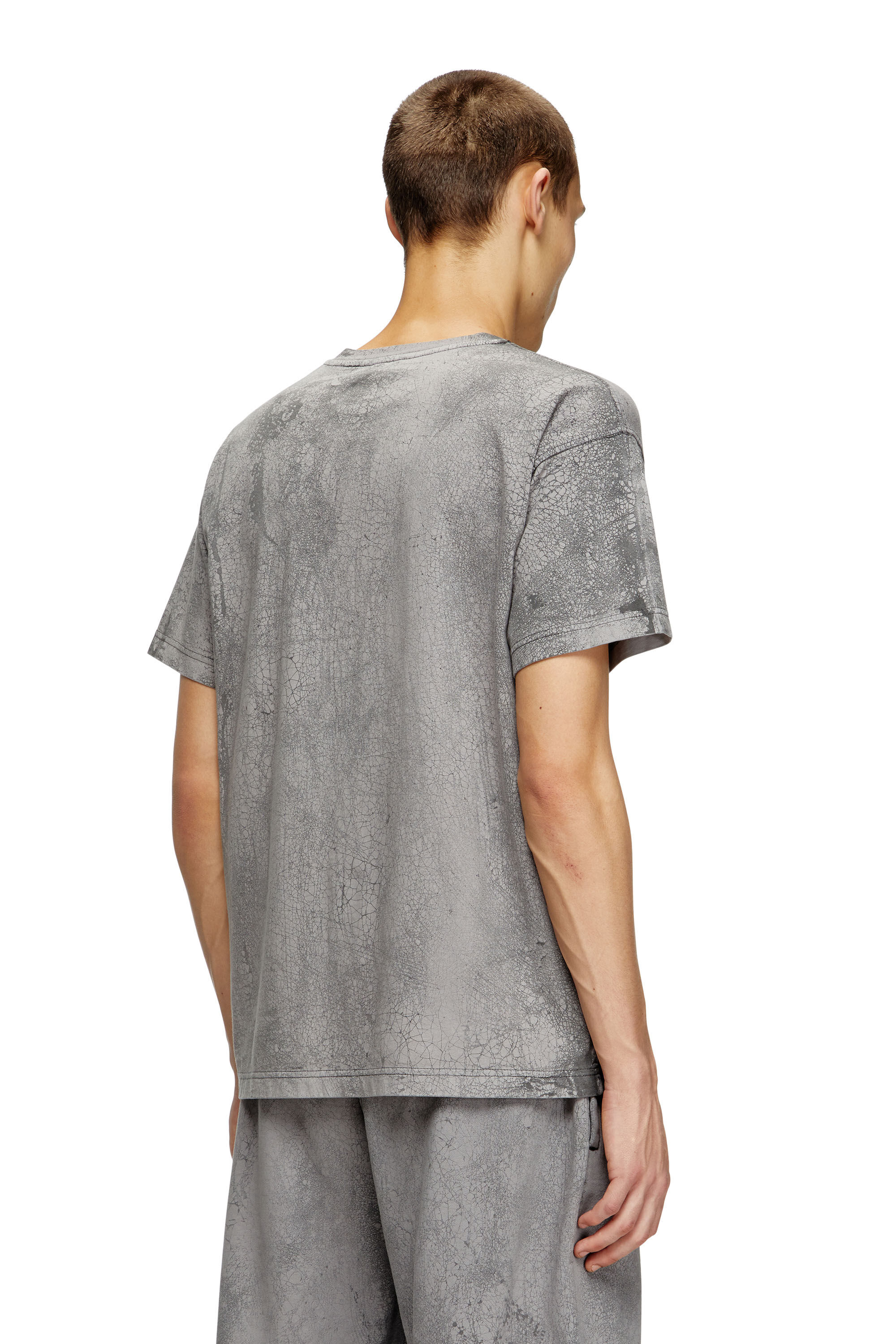 Men's T-shirt in waxed jersey | Grey | Diesel