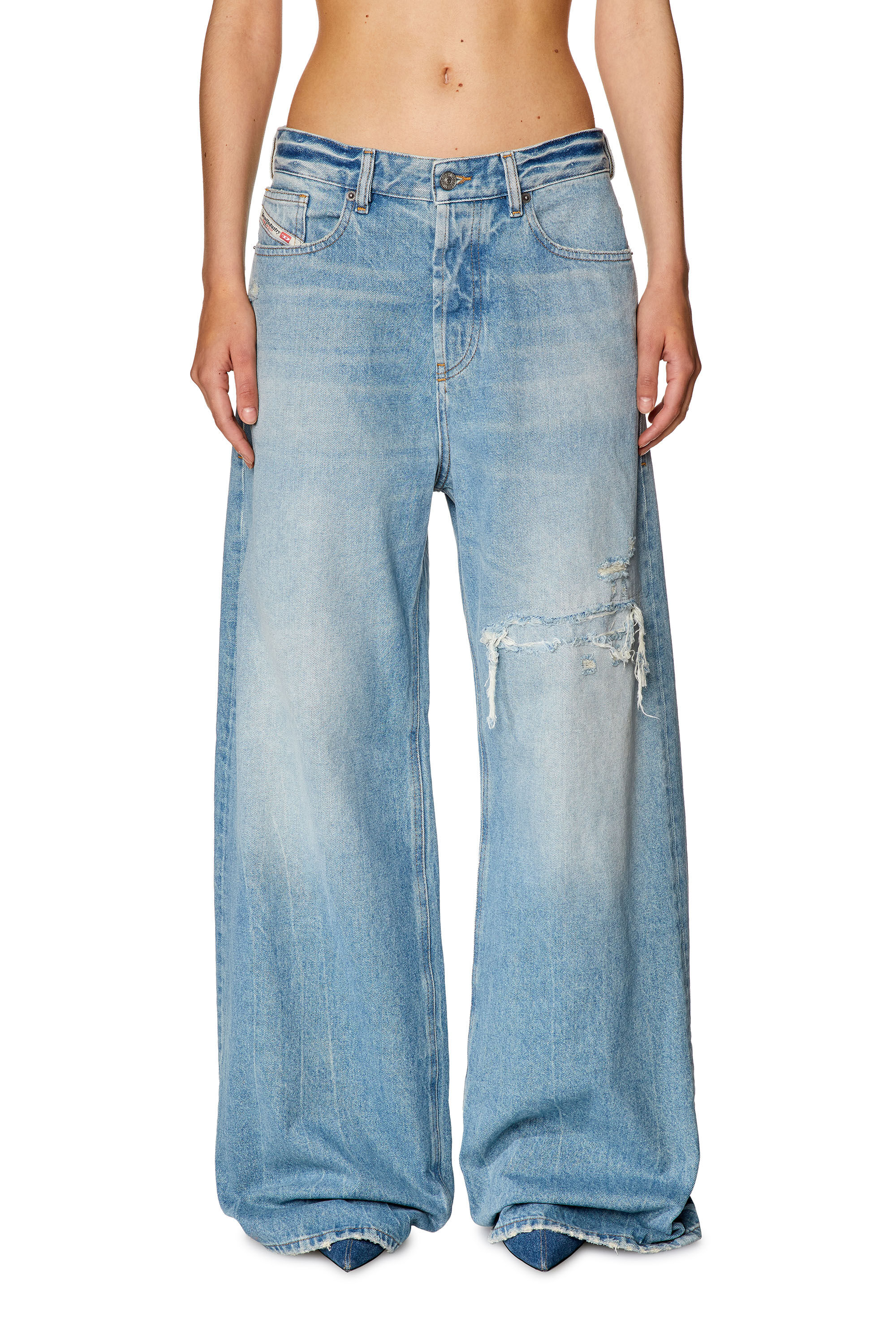 Diesel - Female's Relaxed Jeans 1996 D-Sire 09E25, Light Blue - 3
