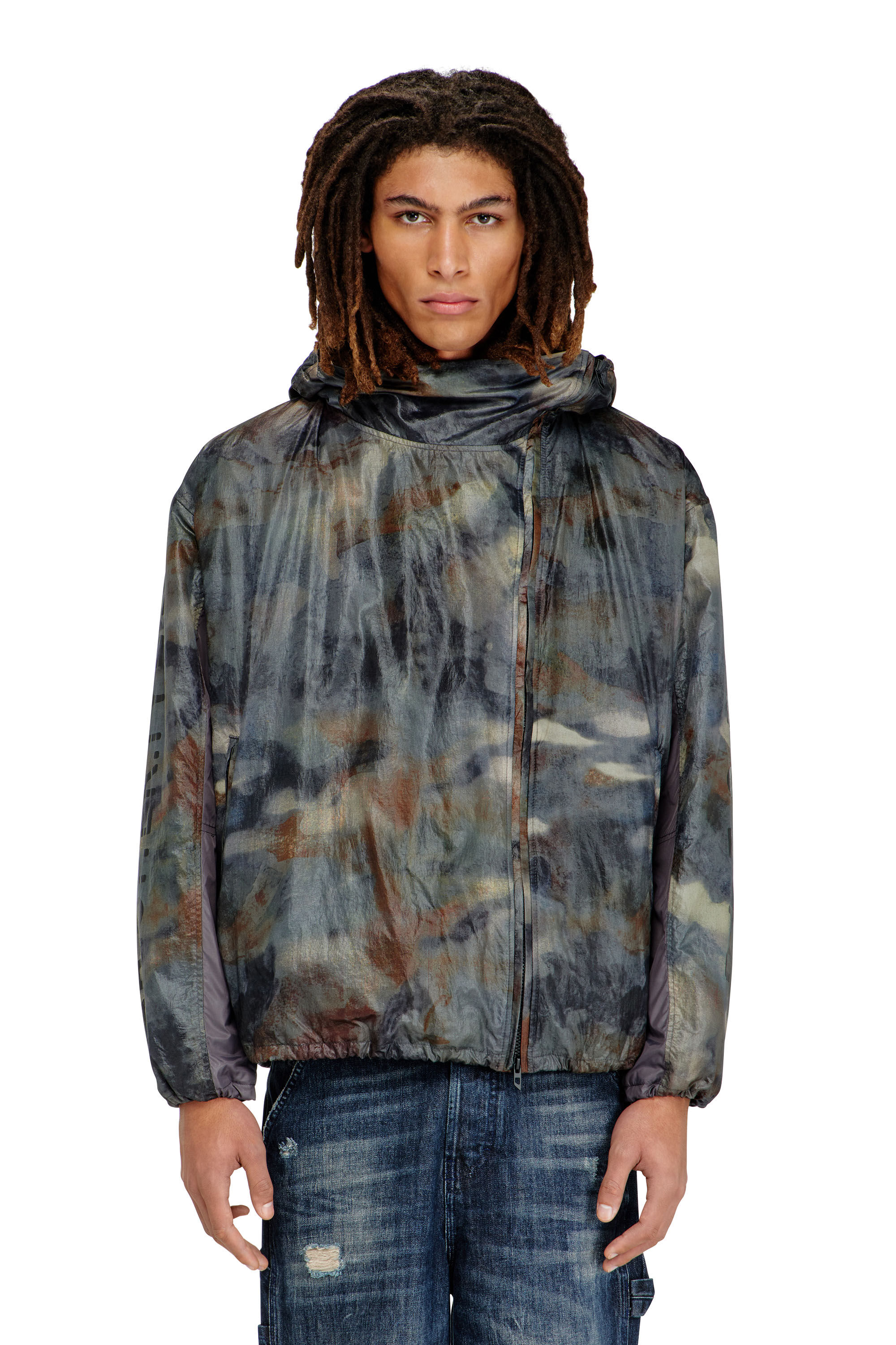 Men's Windbreaker with abstract print | Multicolor | Diesel