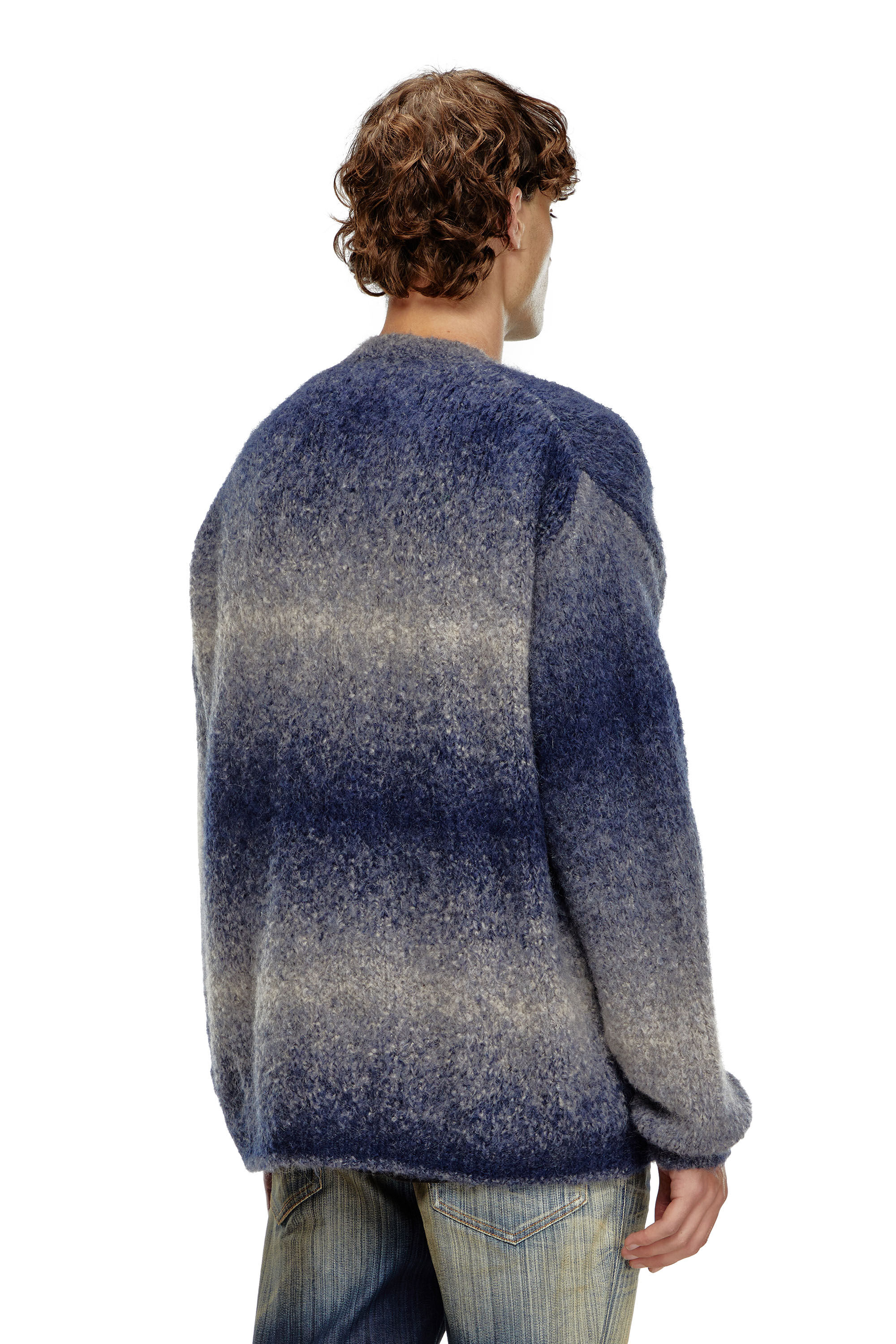 Diesel - K-RAMARRO, Male's Dégradé cardigan in alpaca blend in Blue - 4