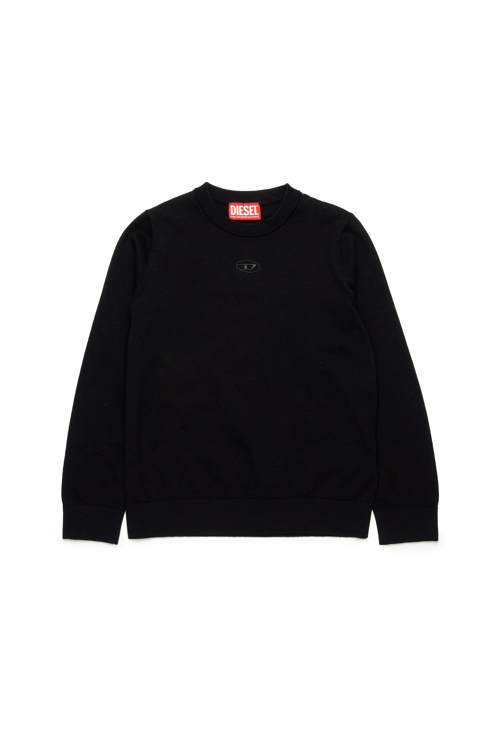 Diesel - KVIERI, Male's Cotton jumper with Oval D embroidery in Black - 1