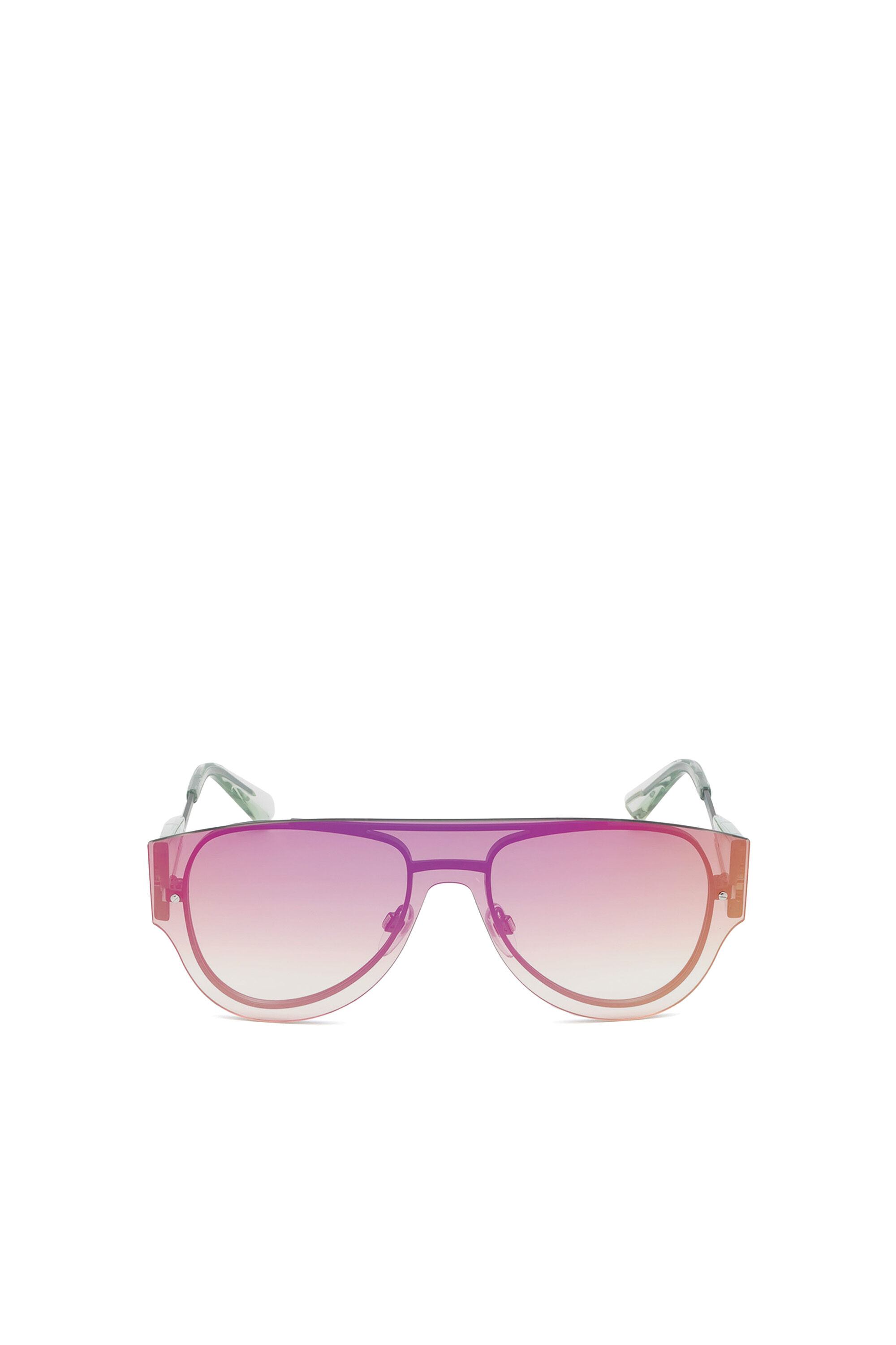 Diesel - DL0273, Unisex's Pilot shape sunglasses in metal in Pink/White - 1