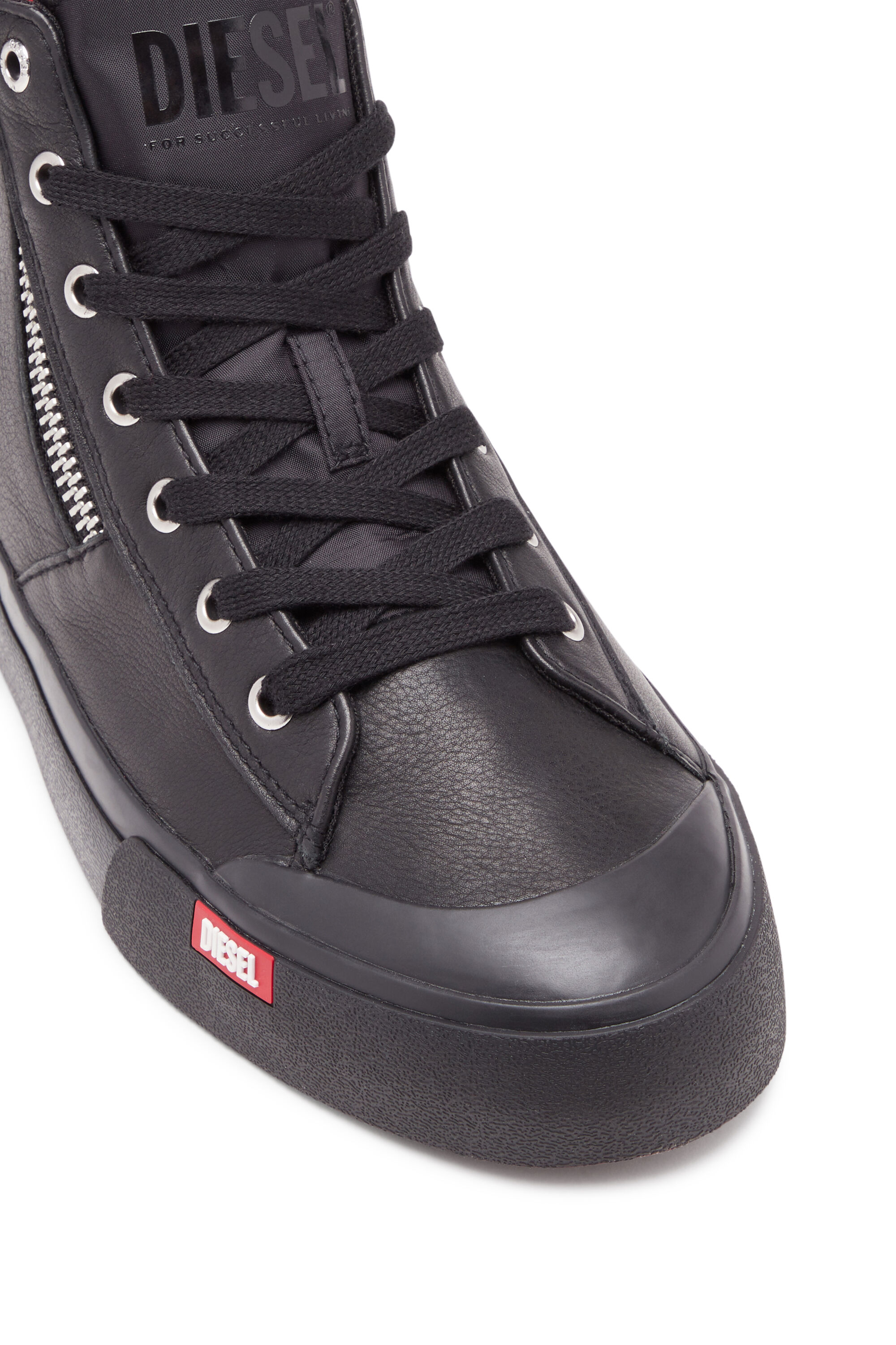 Diesel - S-ATHOS ZIP, Male's S-Athos Zip-High-top sneakers in premium leather in Black - 6