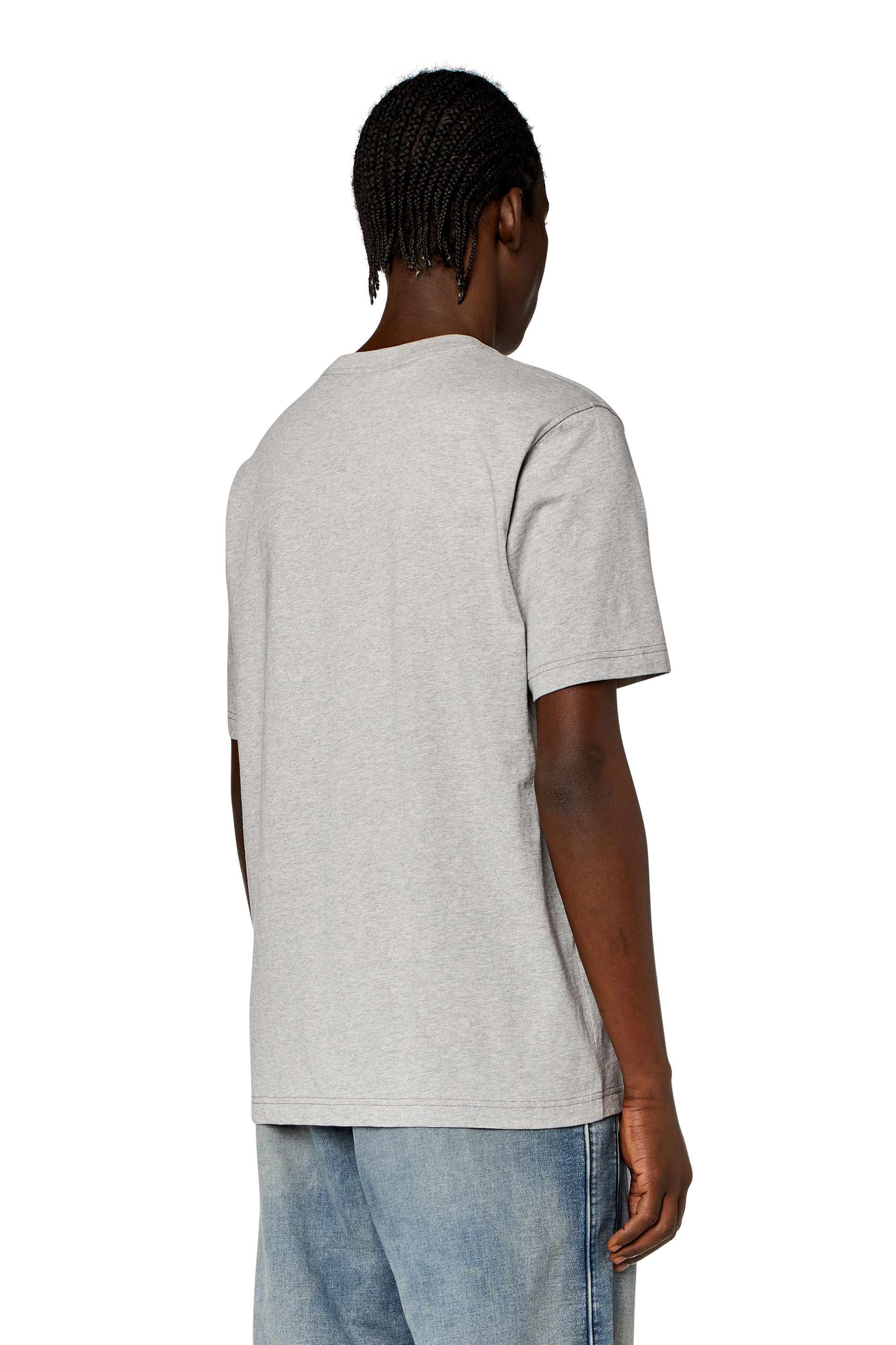 Diesel - T-JUST-N14, Male's T-shirt with mixed logo prints in Grey - 2