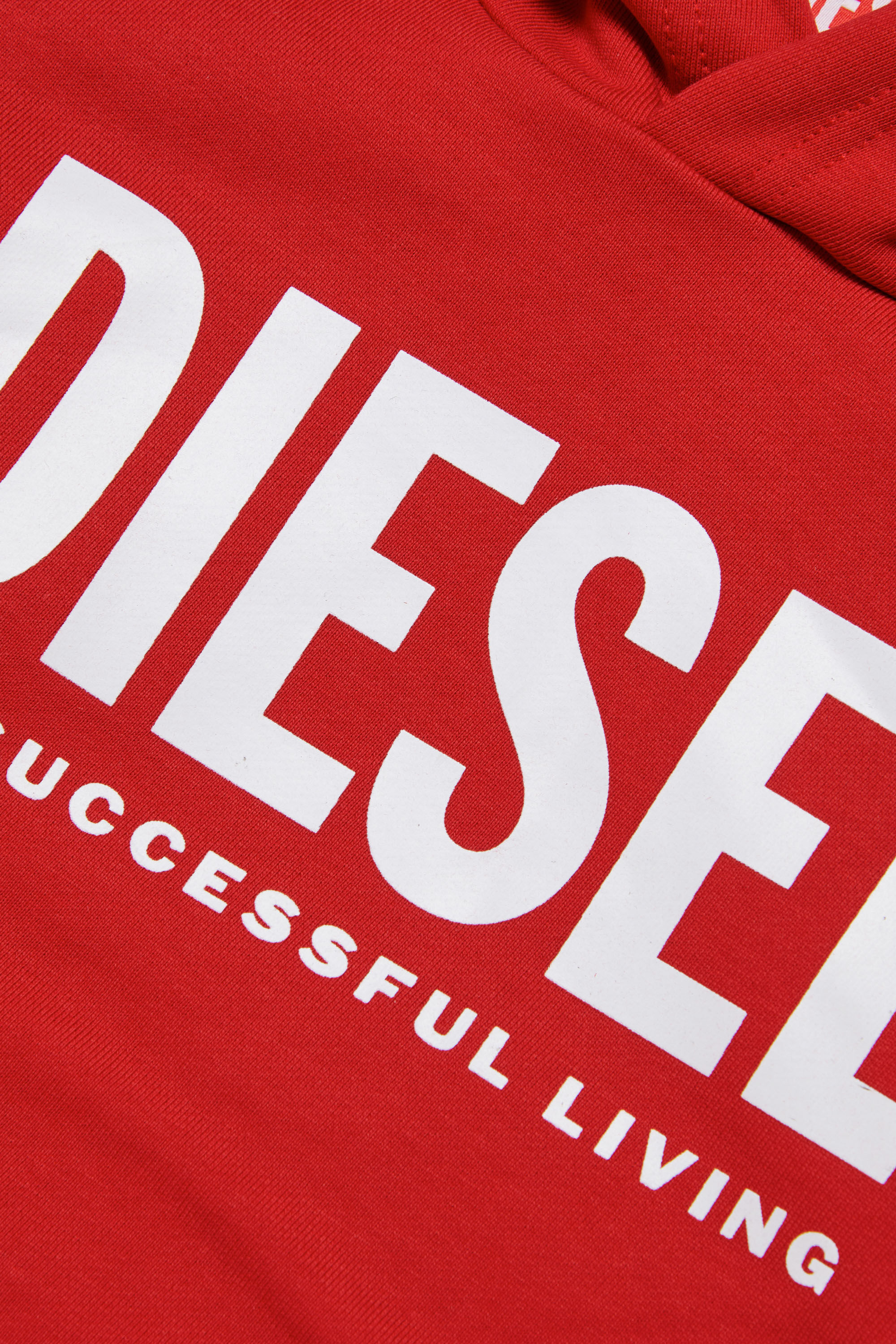 Diesel - LSFORT DI OVER HOOD, Sweat-shirt à capuche avec logo imprimé Mixte in Rouge - 3