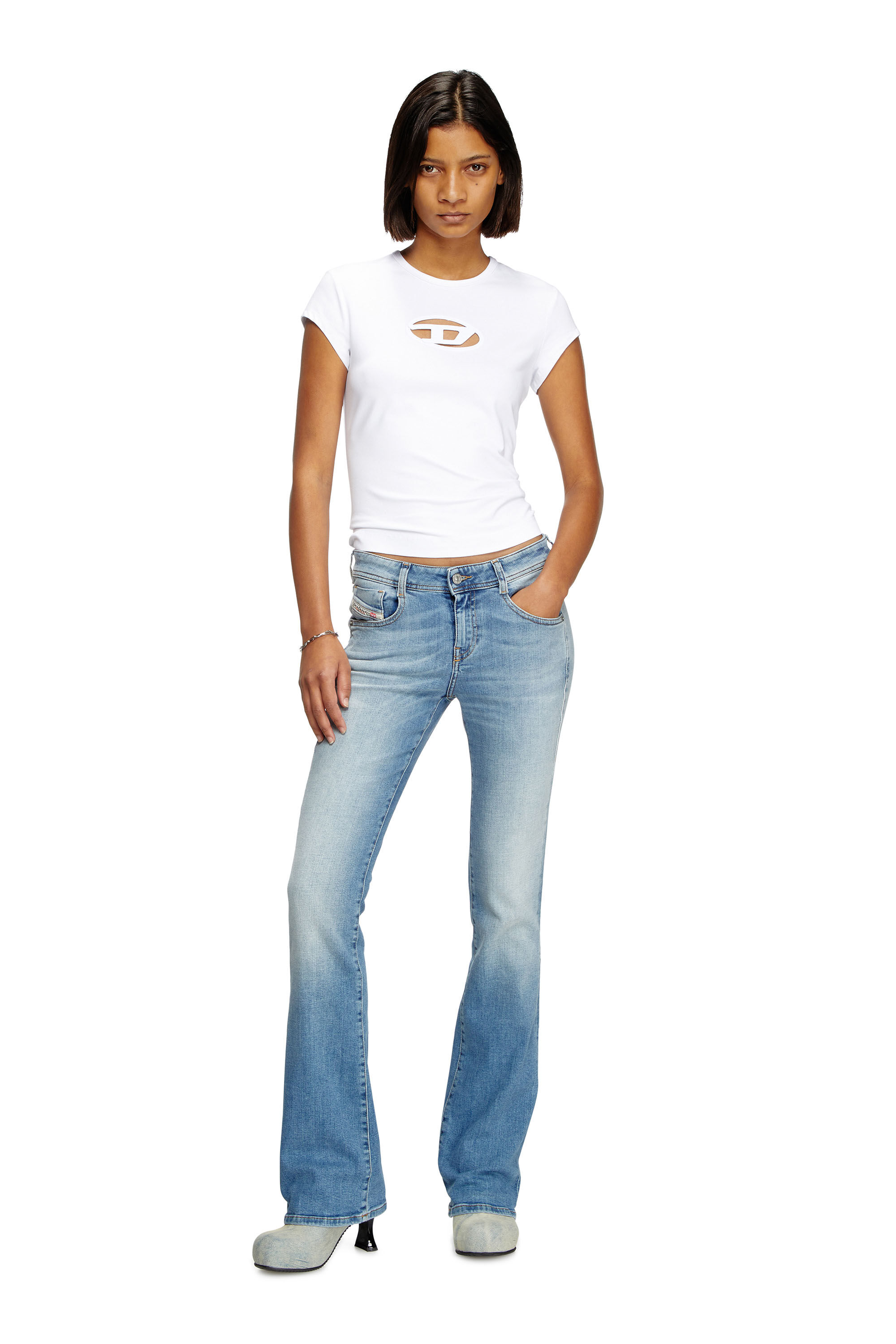 DIESEL T-ANGIE Ｔシャツ T-ANGIE｜ウィメンズ｜ロゴTシャツ ｜ブラック/ホワイト