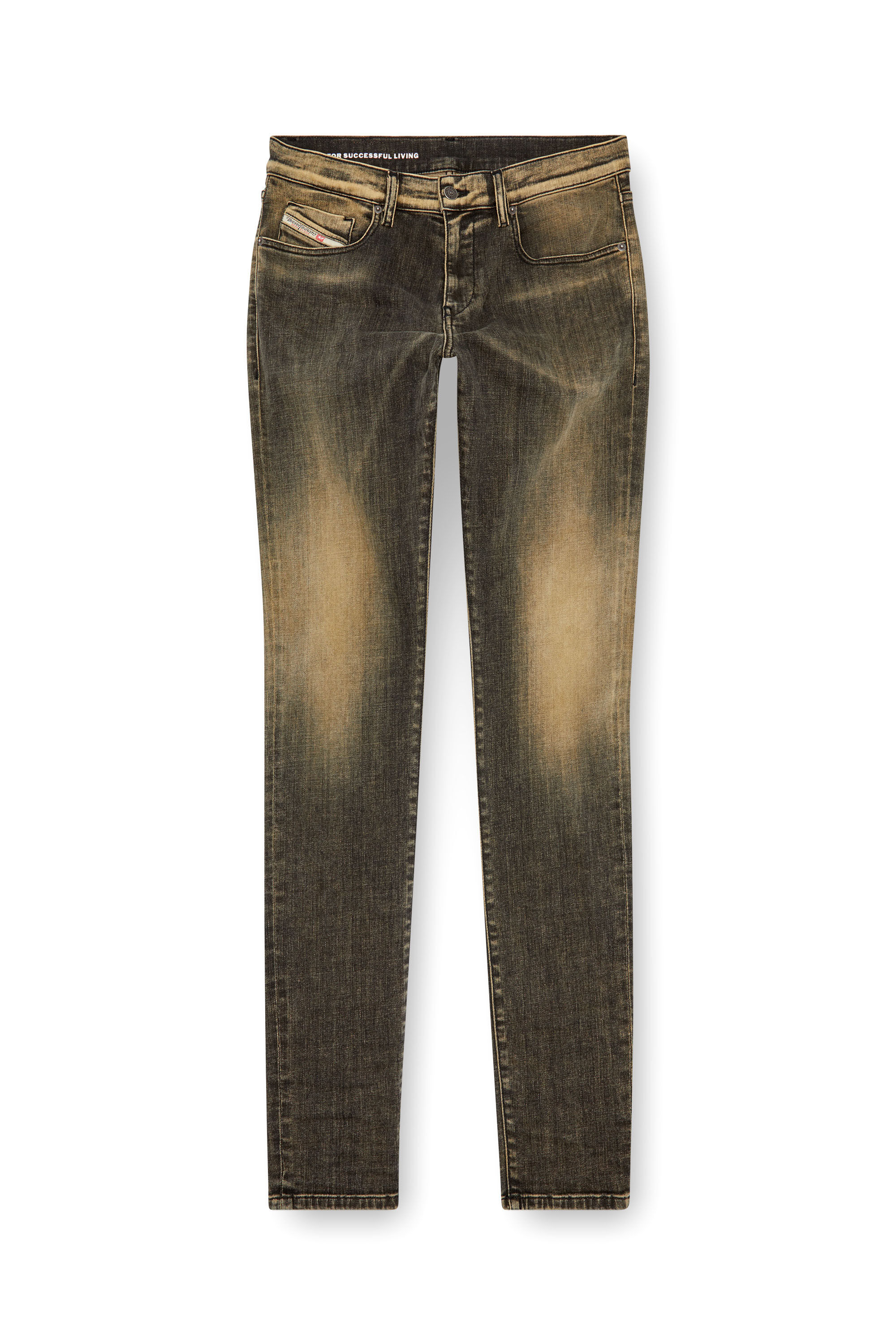 Diesel - Slim Jeans 2019 D-Strukt 09J48 Homme, Noir/Beige - Image 2
