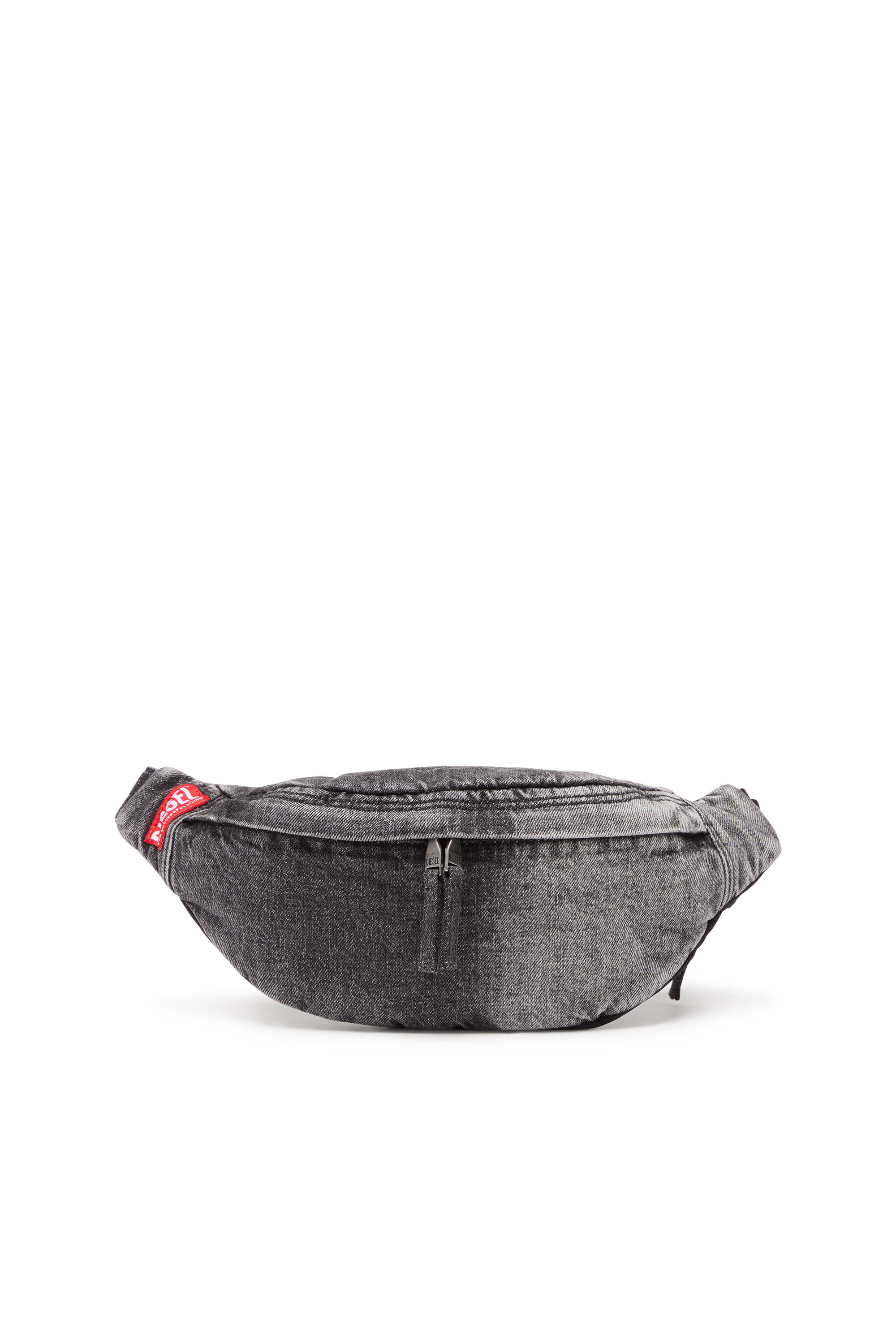 Diesel - RAVE BELTBAG X, Male's Rave Beltbag X - Belt bag in faded denim in Black - 1