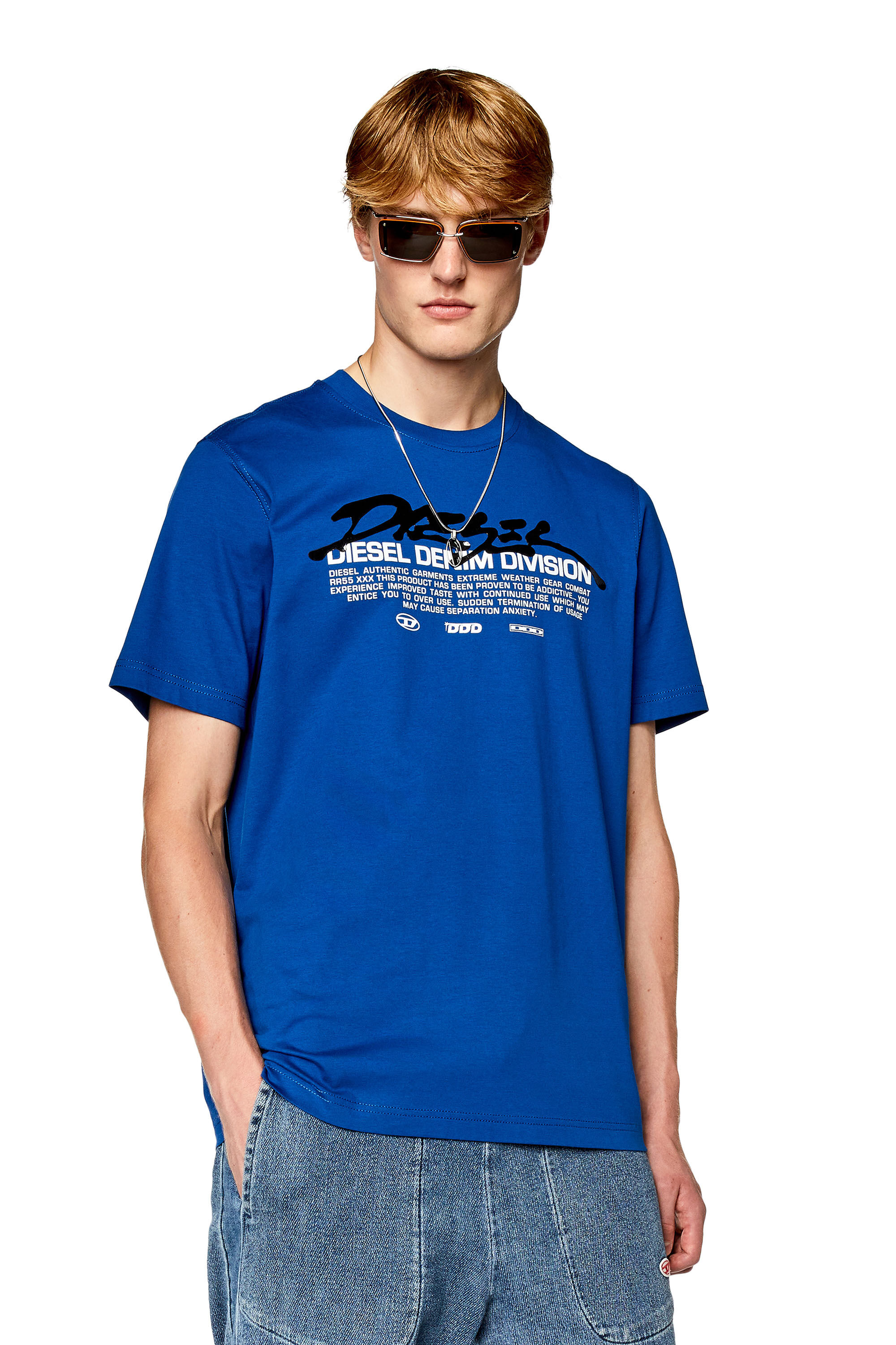 Men's T-shirt with gel Diesel print | Blue | Diesel
