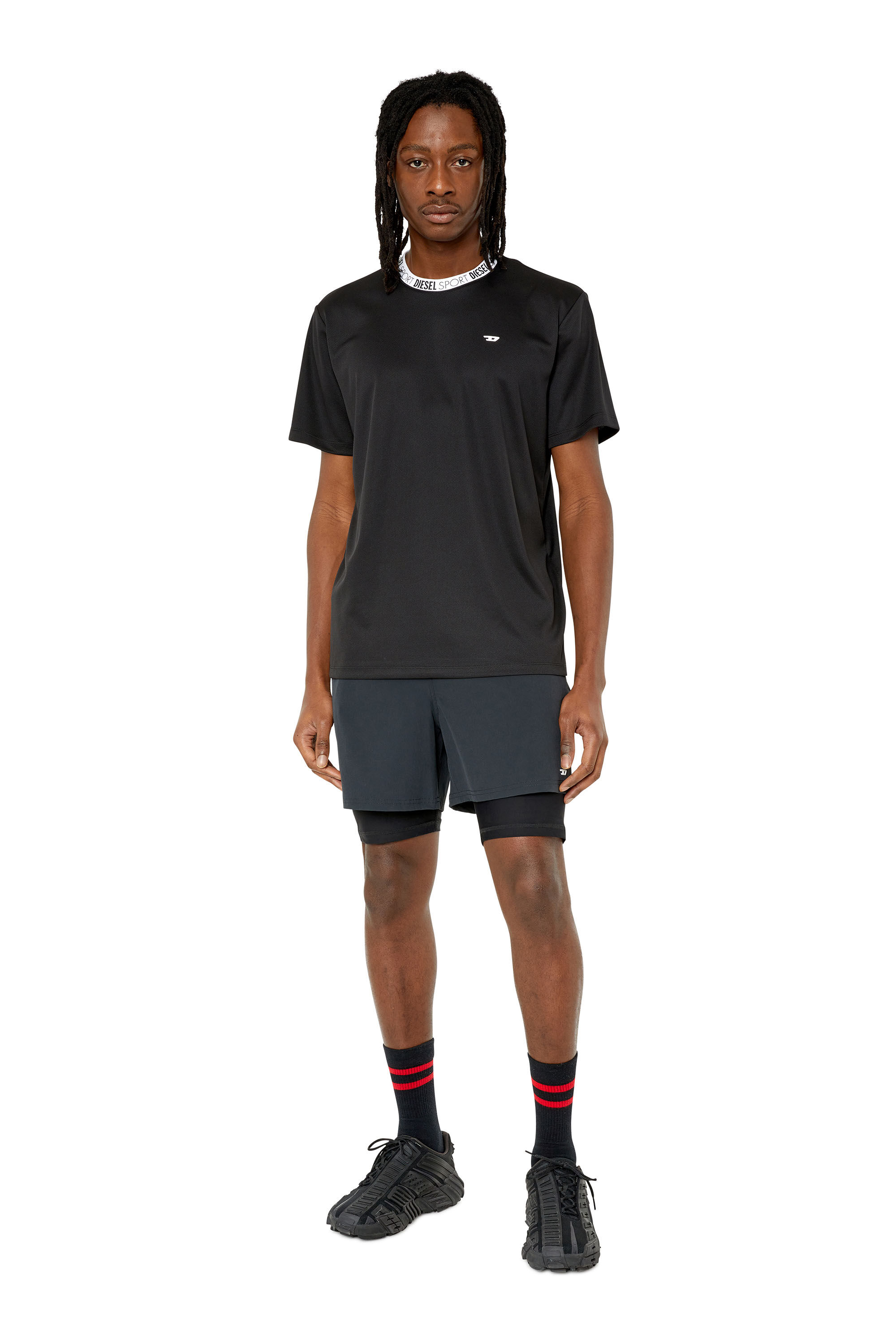 Diesel - AMTEE-ALIX-WT34, Male's T-shirt with logo neck in Black - 1