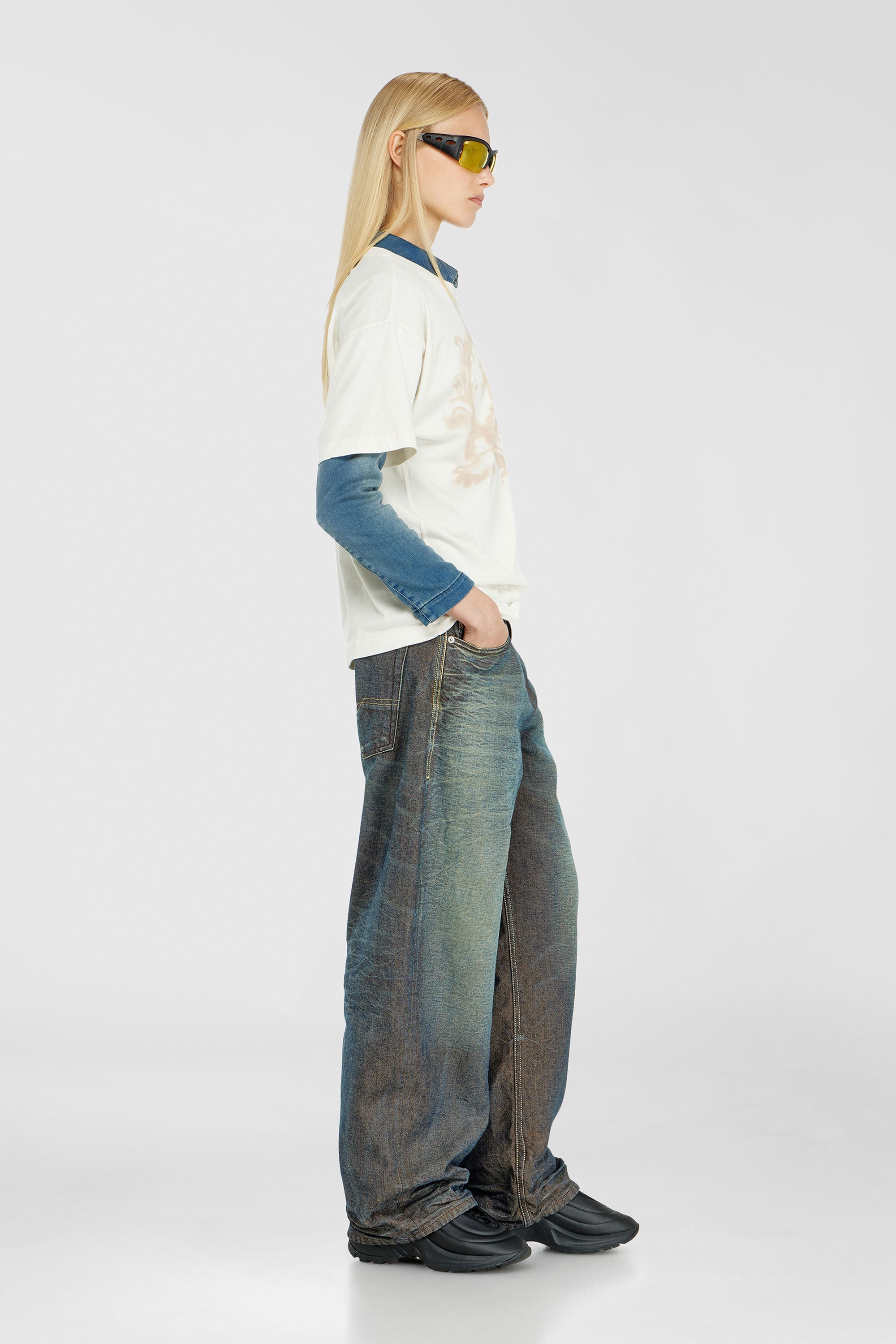 Diesel - Relaxed Jeans 1997 D-Enim-M 007EM Mixte, Bleu Fonc&eacute; - Image 7