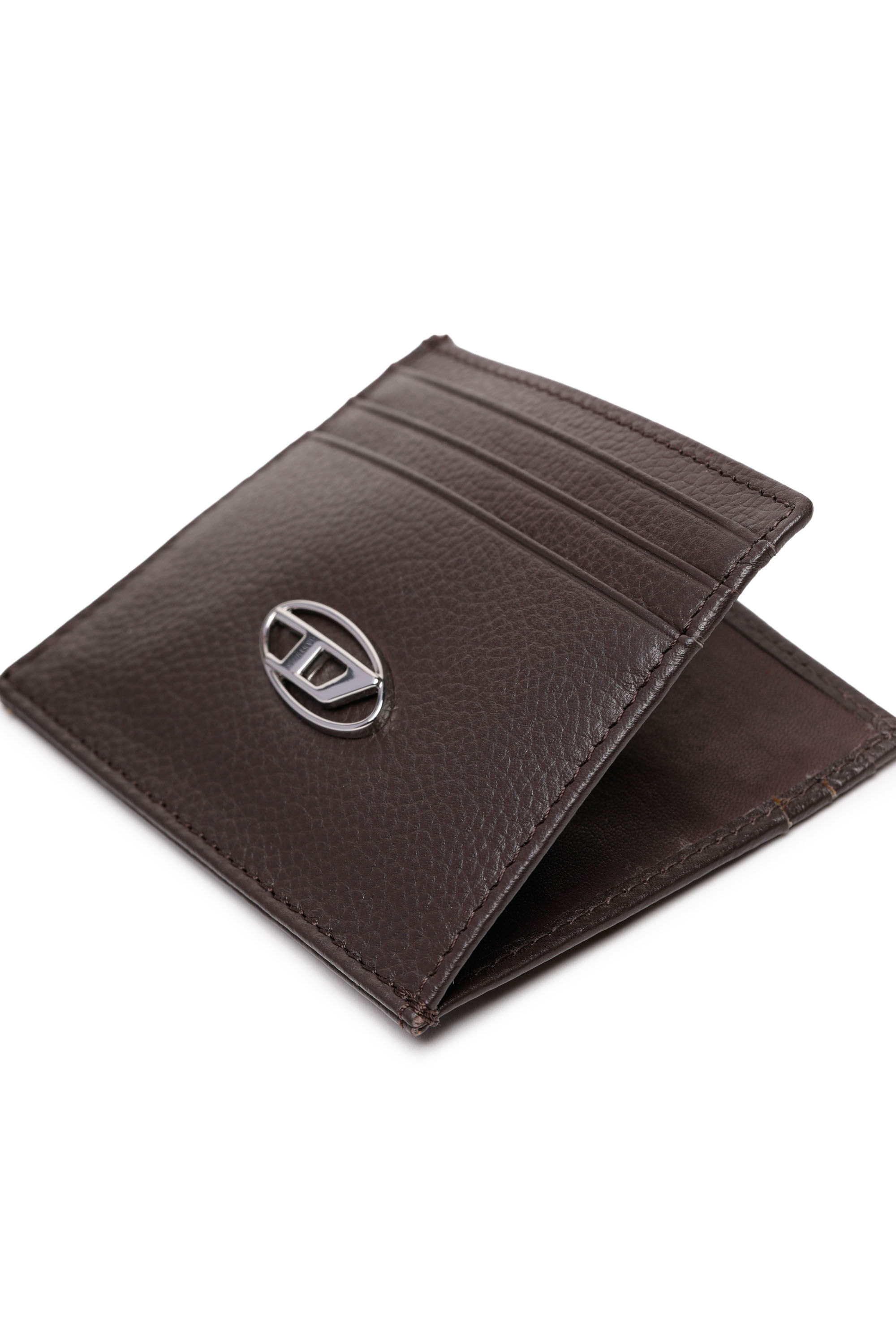 Diesel - CARD CASE, Male's Card case in grained leather in Brown - 3