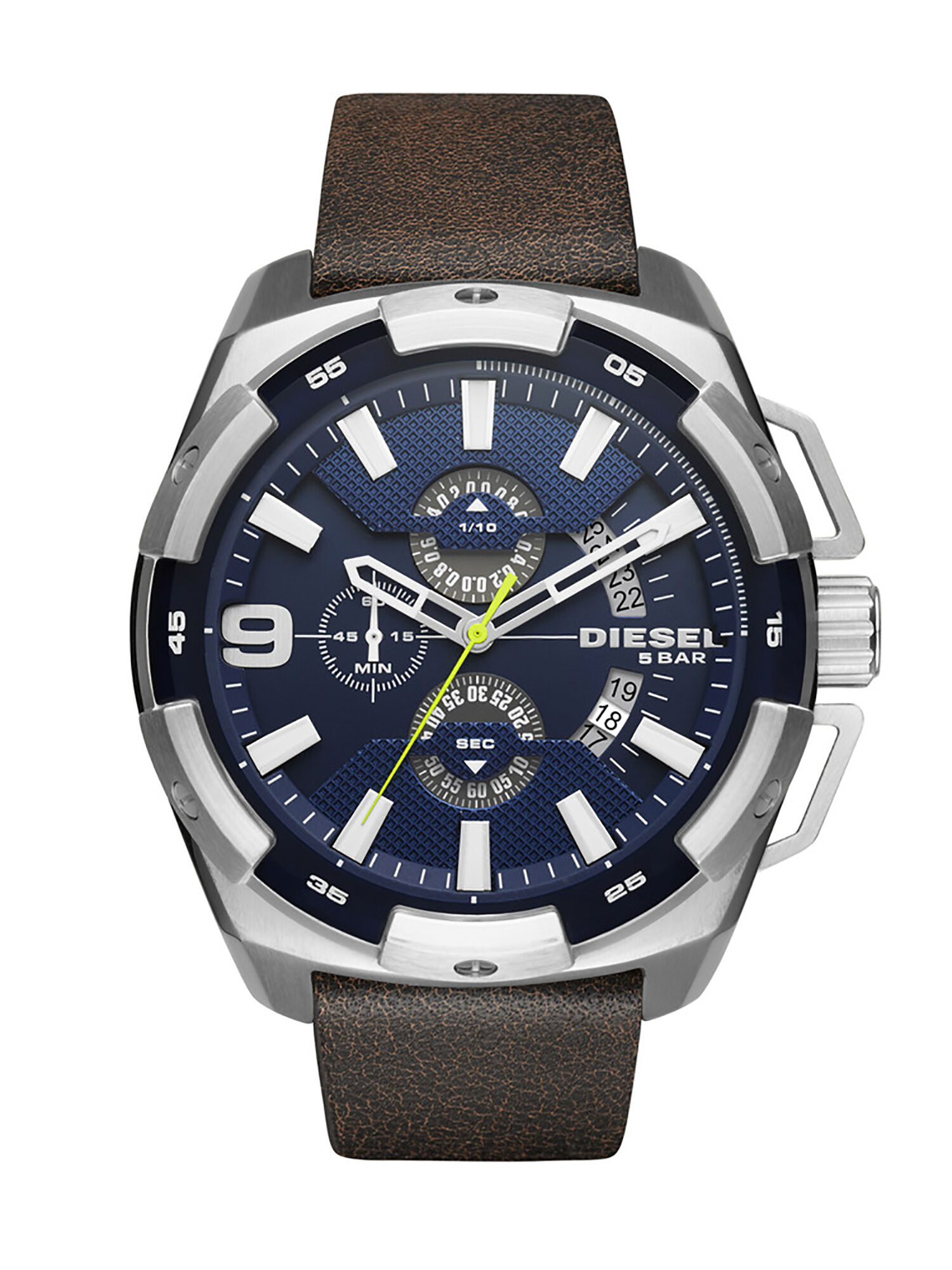 Diesel - DZ4418, Male's Dark brown watch with blue dial in Brown - 1