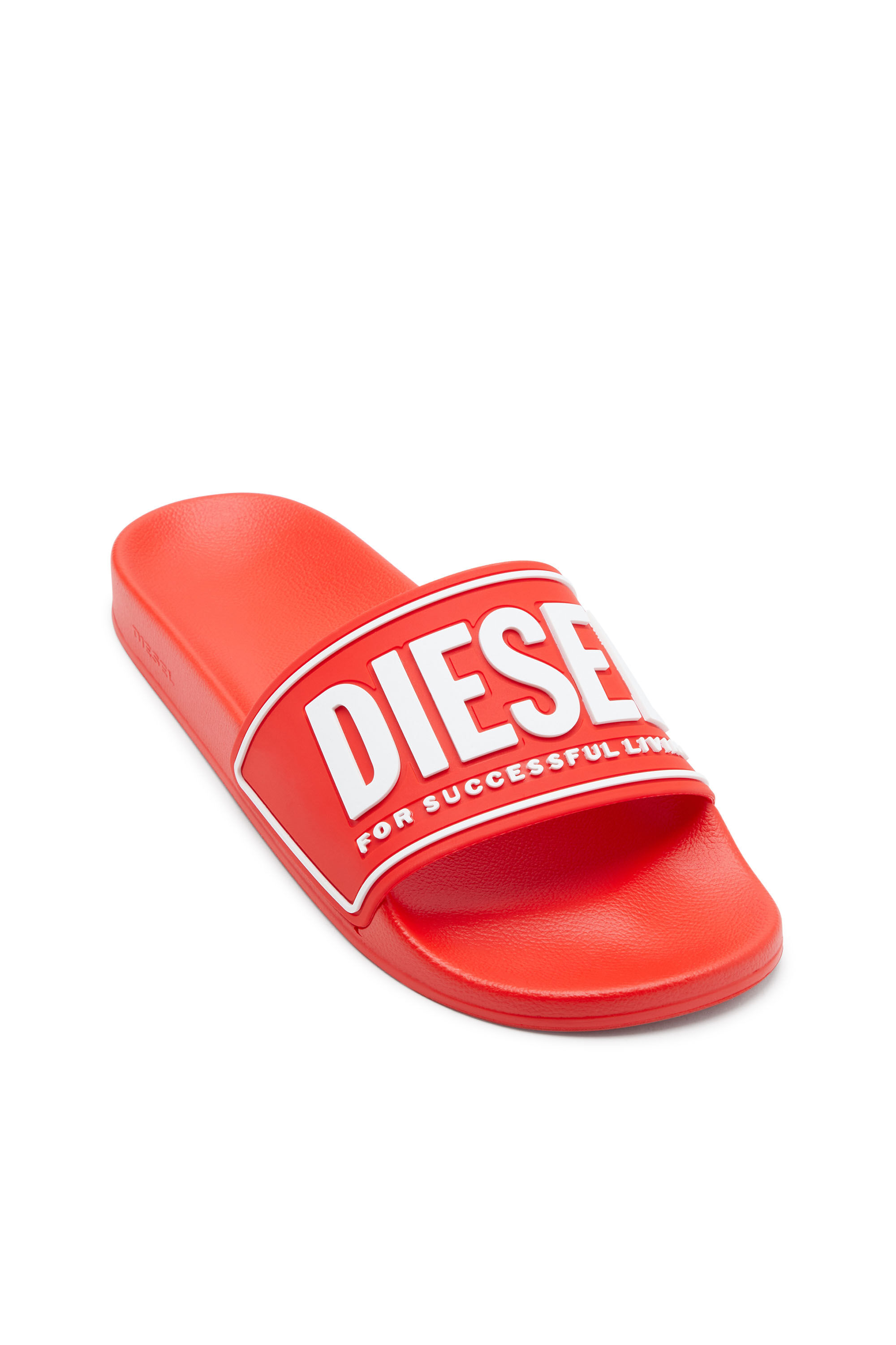Diesel - SA-MAYEMI CC W, Woman's Sa-Mayemi-Rubber slides with embossed logo in Red - 6