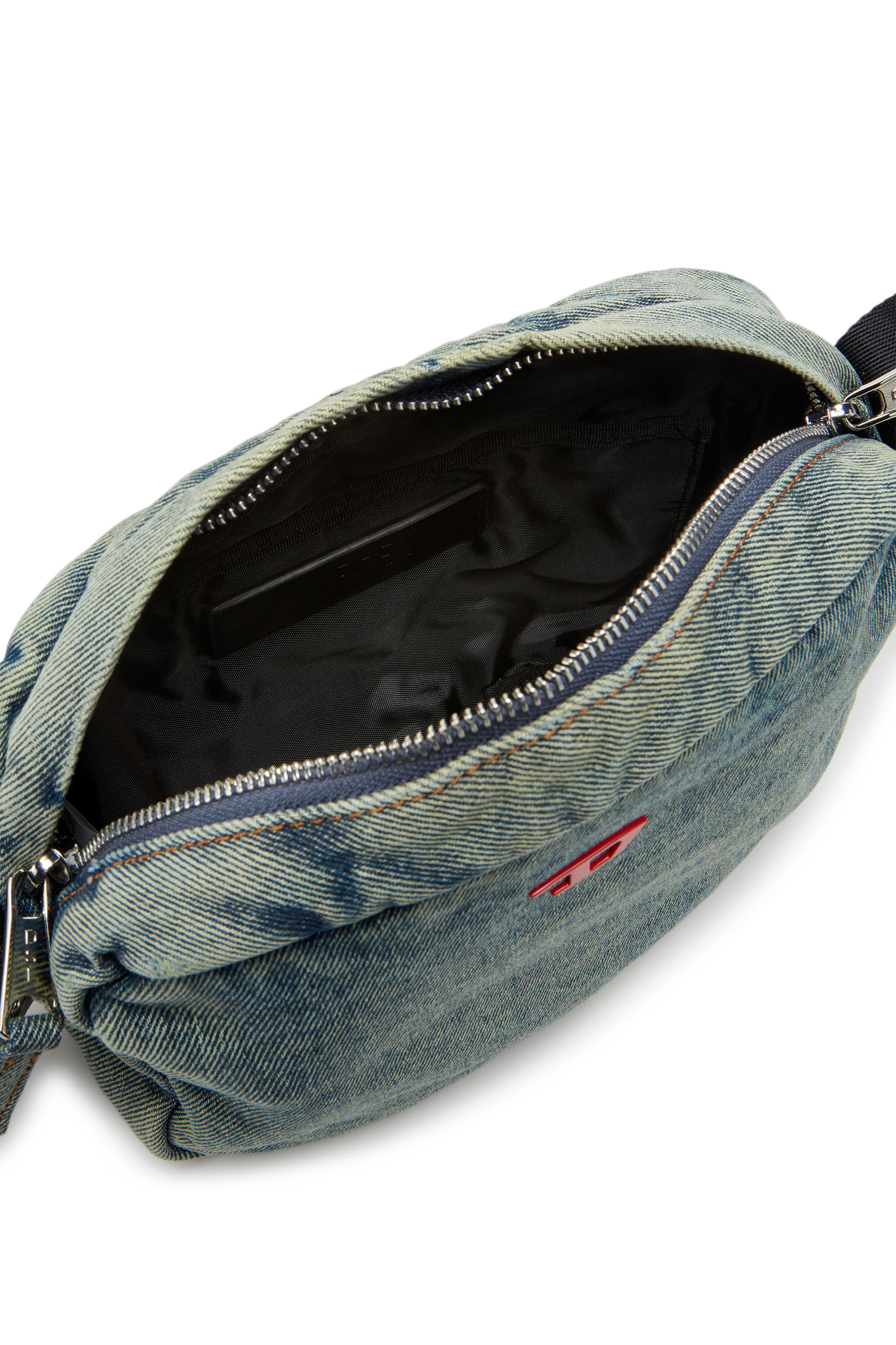 Diesel - RAVE CAMERA BAG X, Rave-Sac caméra en denim solarisé Homme in Bleu - 2