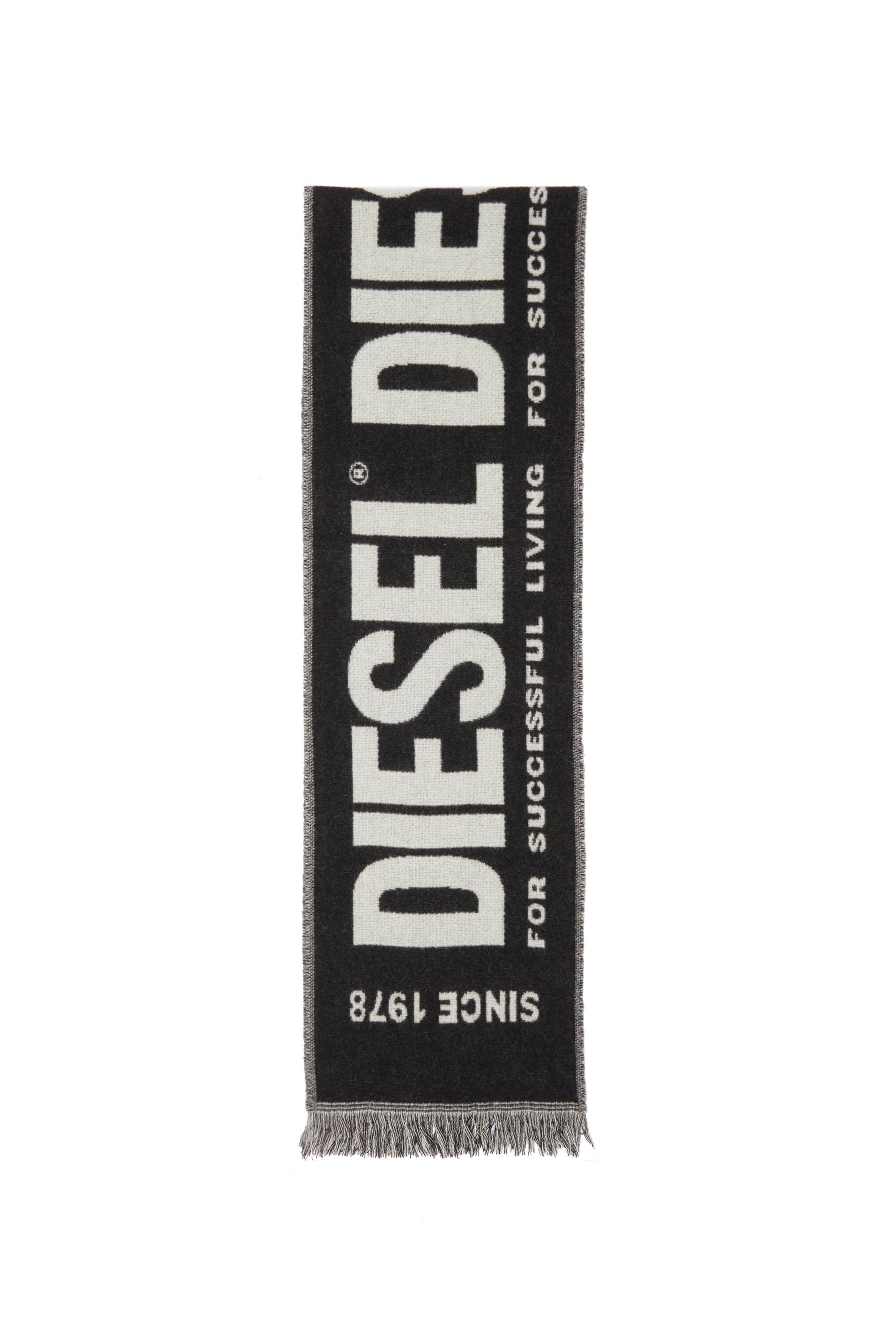 S-BISC-NEW Man: Blended wool scarf with jacquard logo | Diesel