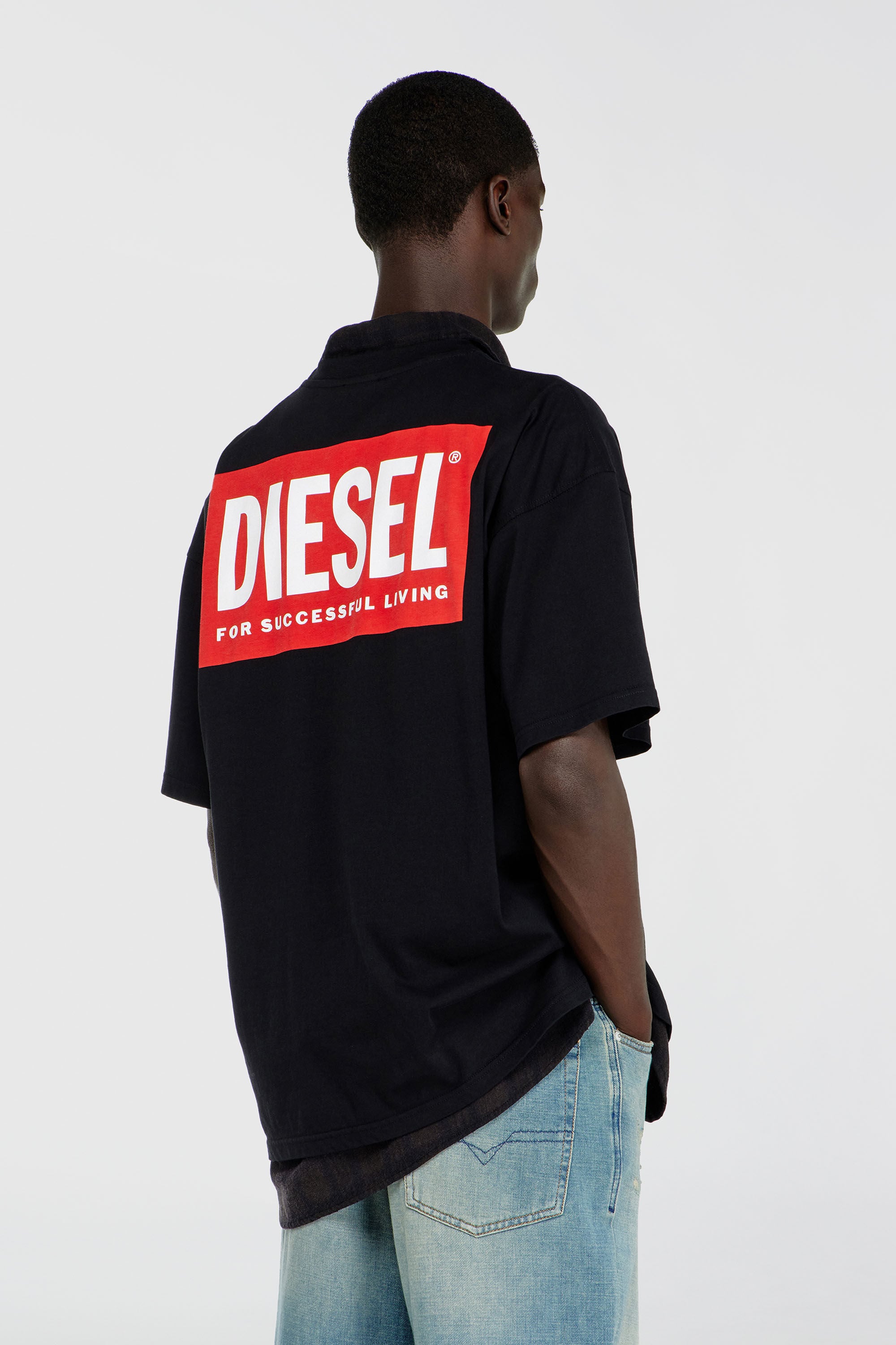 Mens Logo T Shirt in Black Cotton | Diesel® US