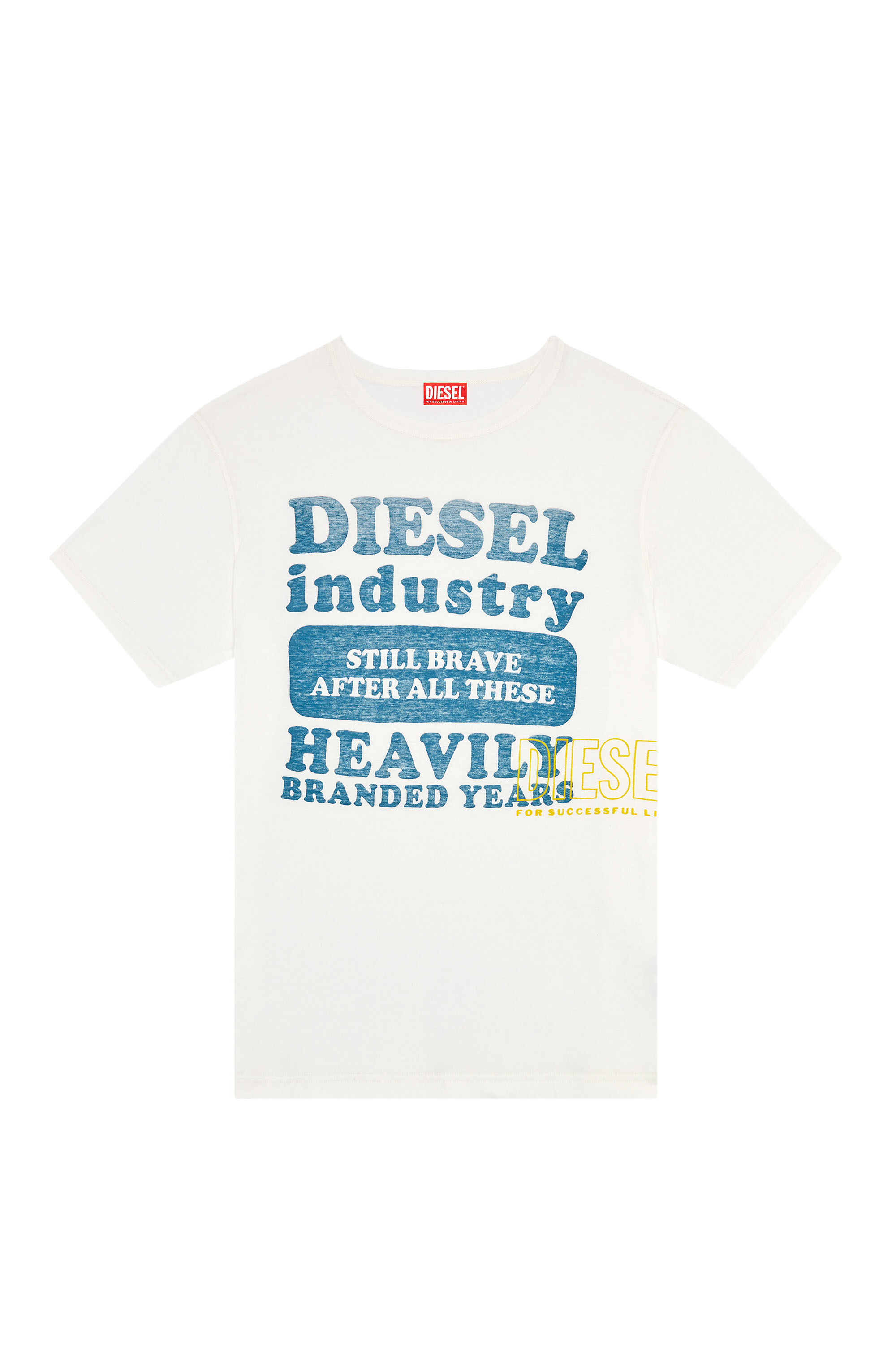 Diesel - T-JUST-N9, T-shirt avec logo imprimé inside-out Homme in Blanc - 2